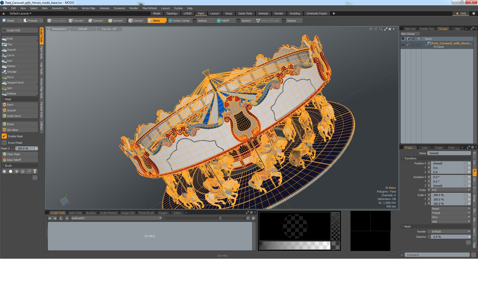 3D model Park Carousel with Horses