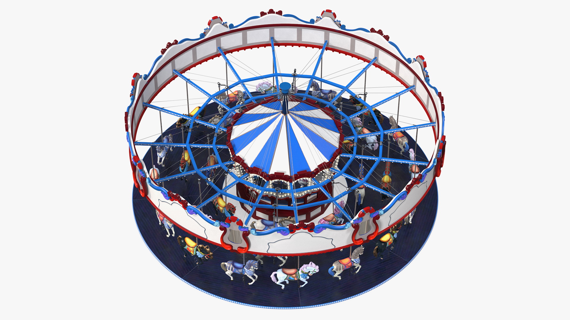 3D model Park Carousel with Horses