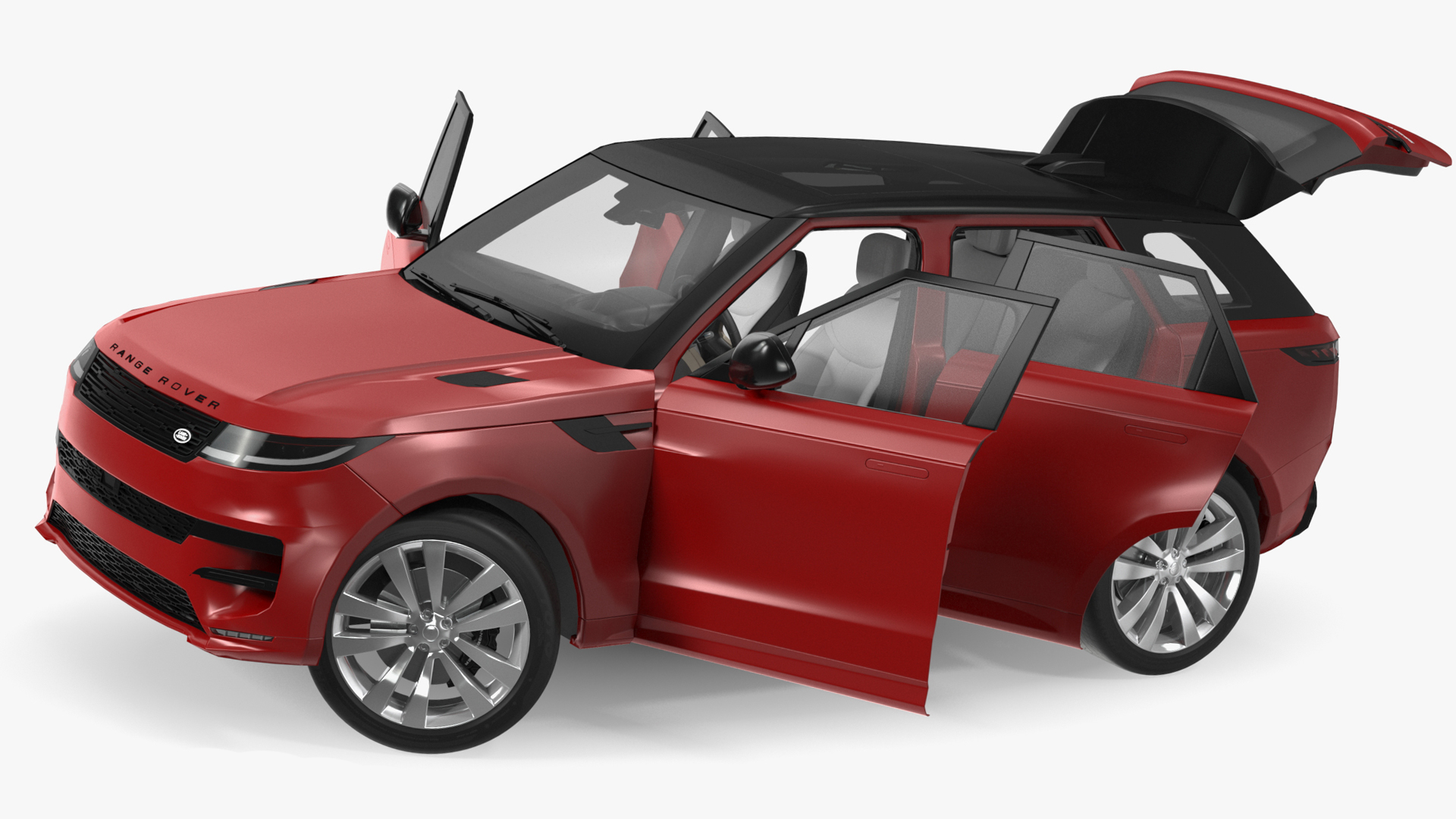Range Rover Sport 2023 Red Rigged for Cinema 4D 3D
