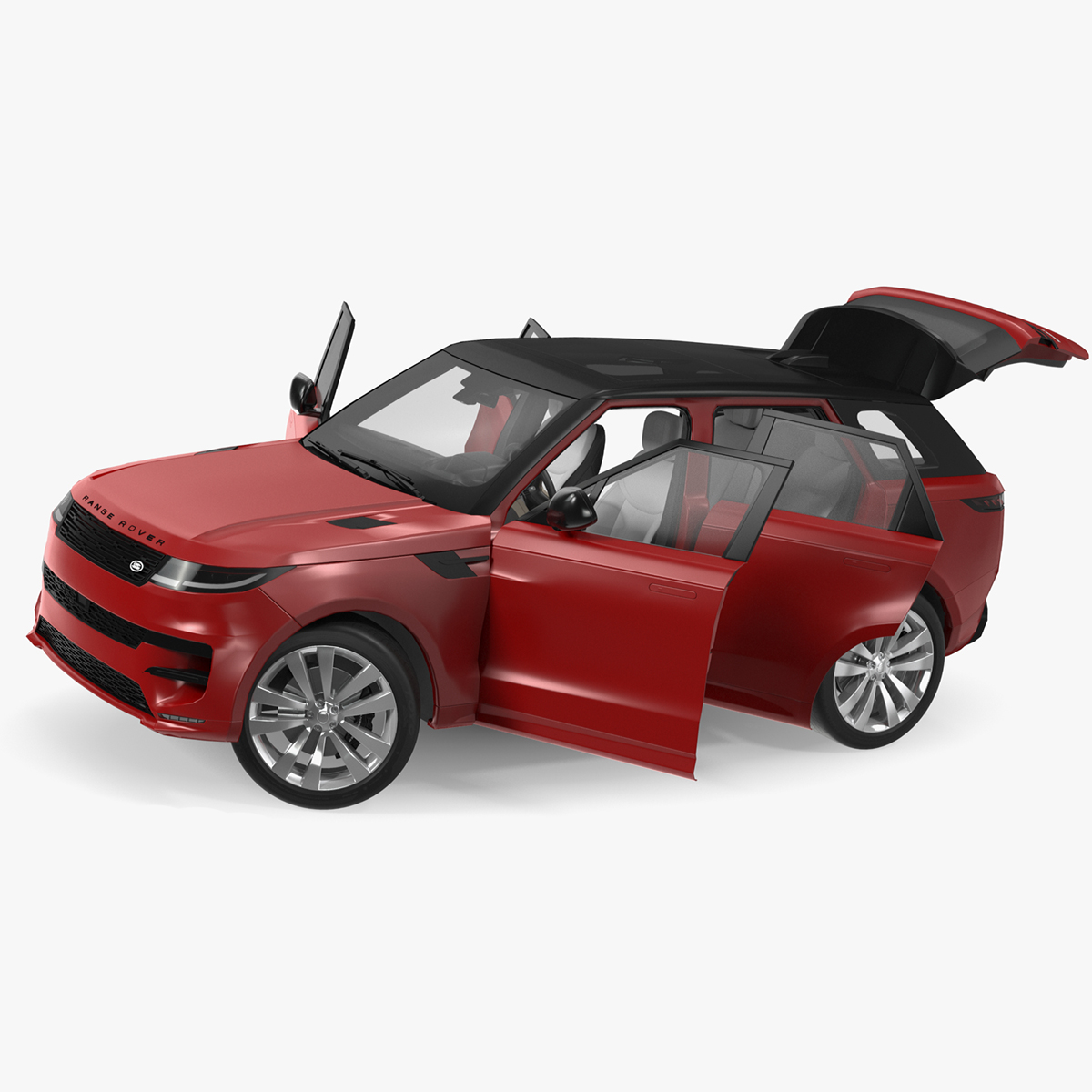 Range Rover Sport 2023 Red Rigged for Cinema 4D 3D