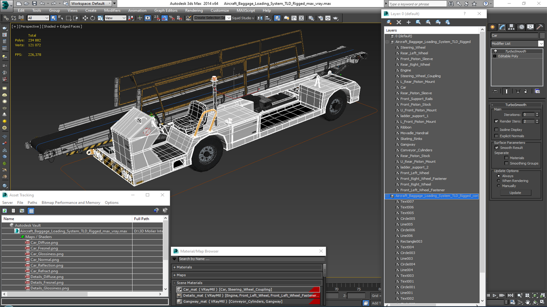 Aircraft Baggage Loading System TLD Rigged 3D