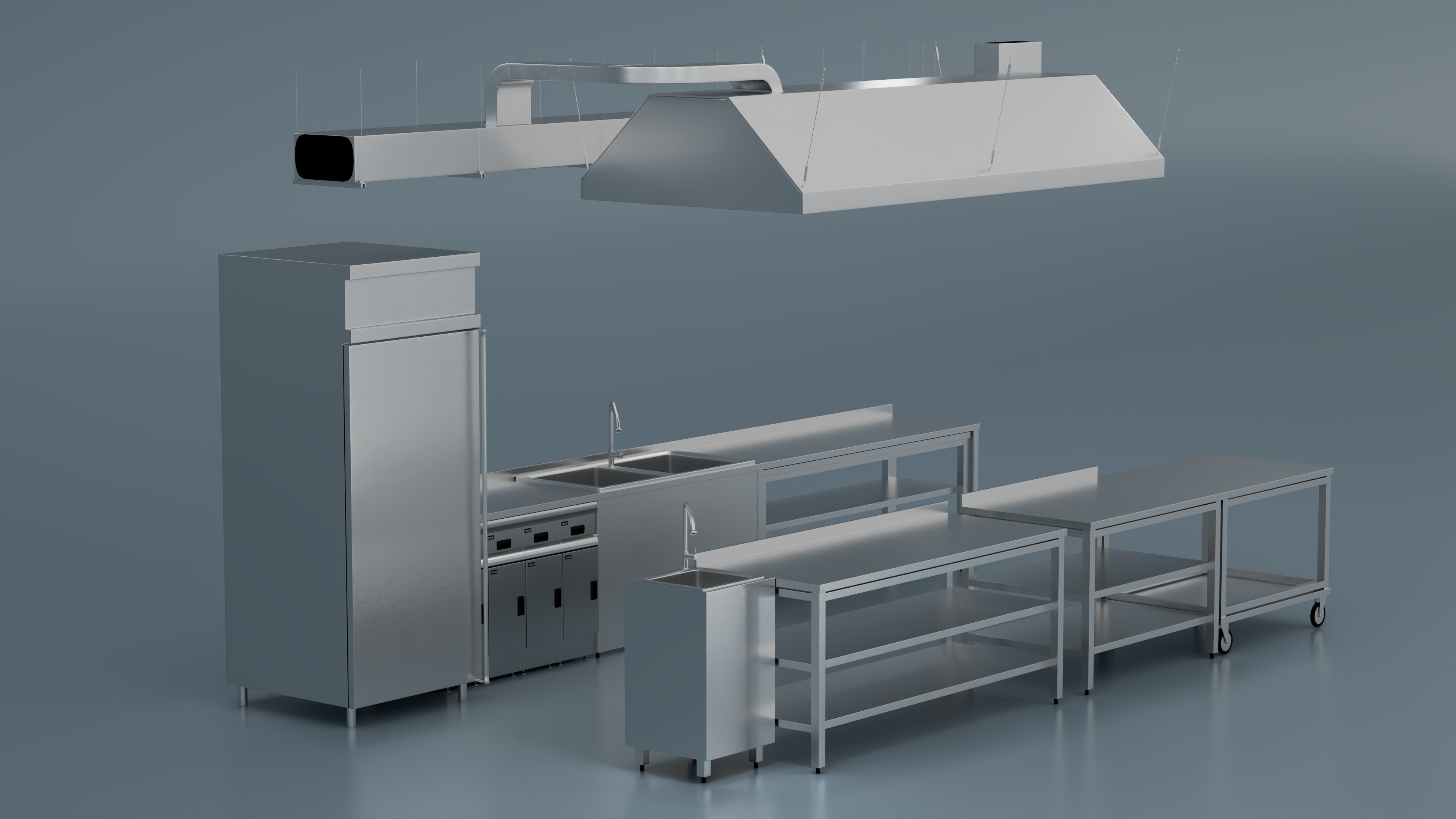 3D Commercial Kitchen Furniture model