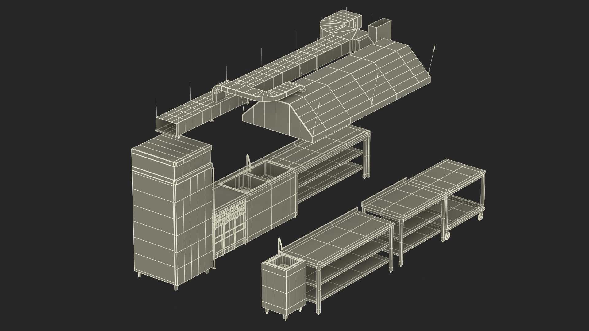 3D Commercial Kitchen Furniture model