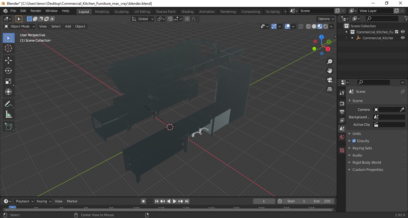 3D Commercial Kitchen Furniture model