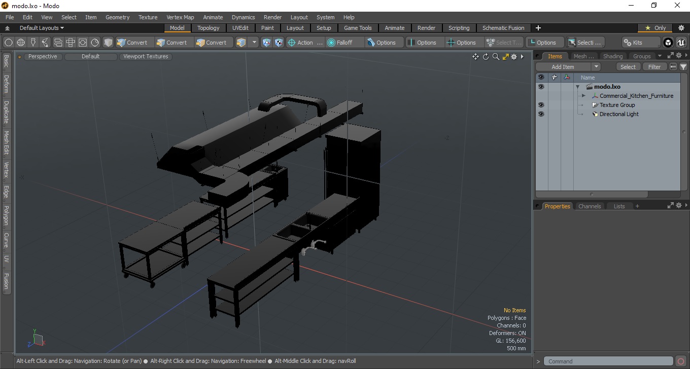 3D Commercial Kitchen Furniture model