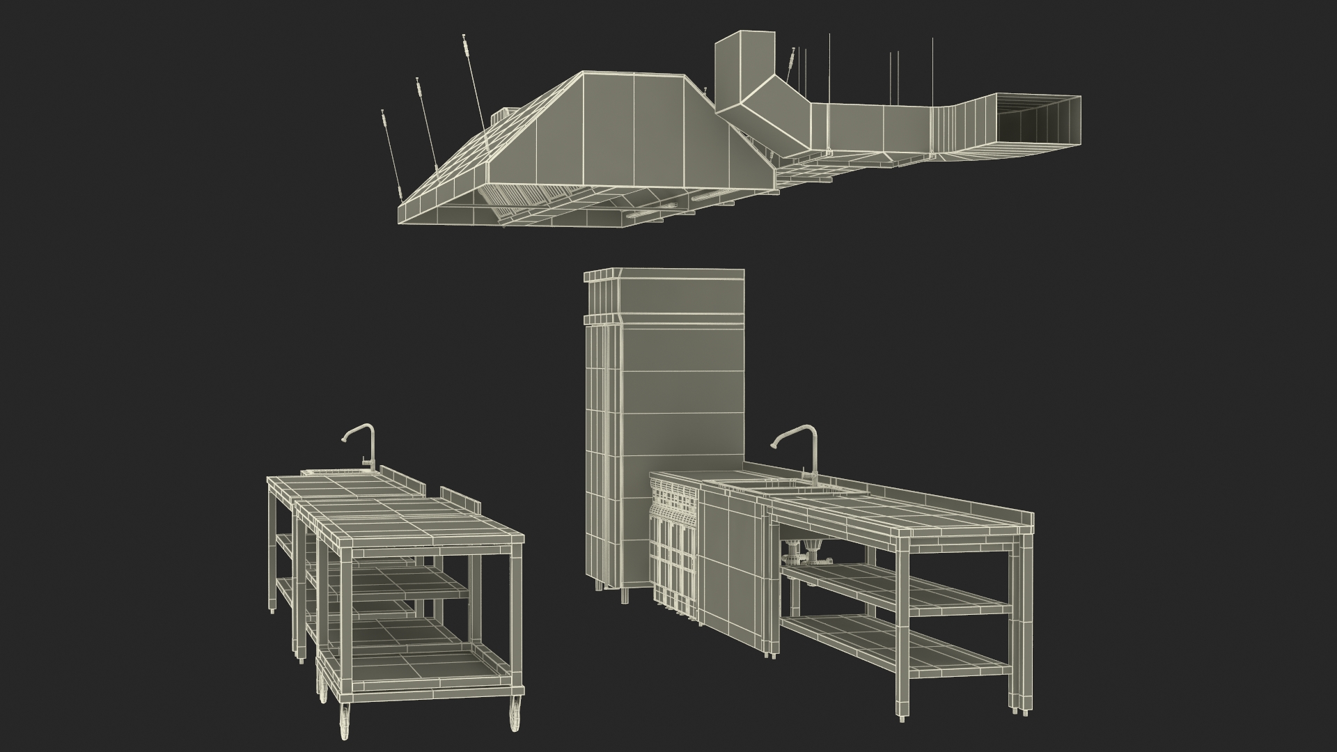 3D Commercial Kitchen Furniture model