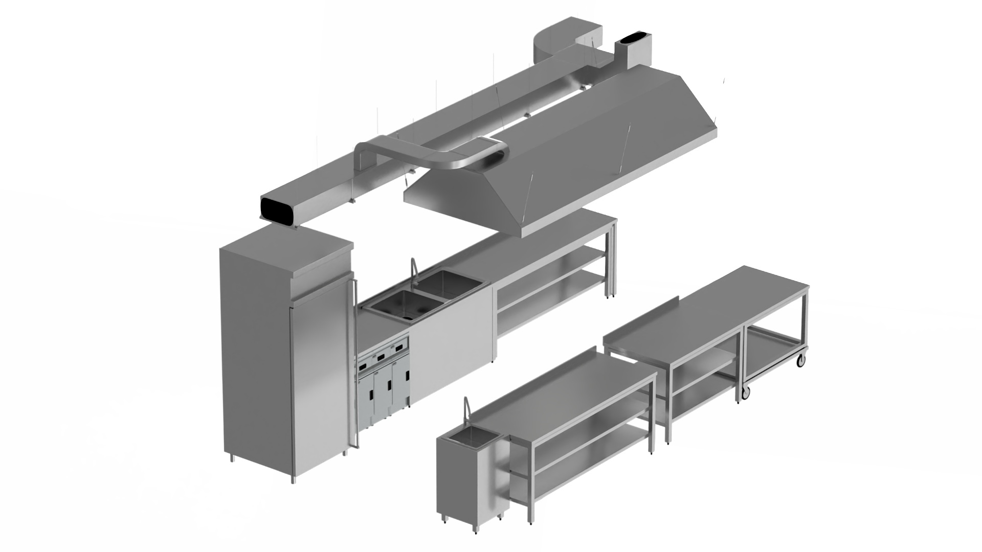 3D Commercial Kitchen Furniture model