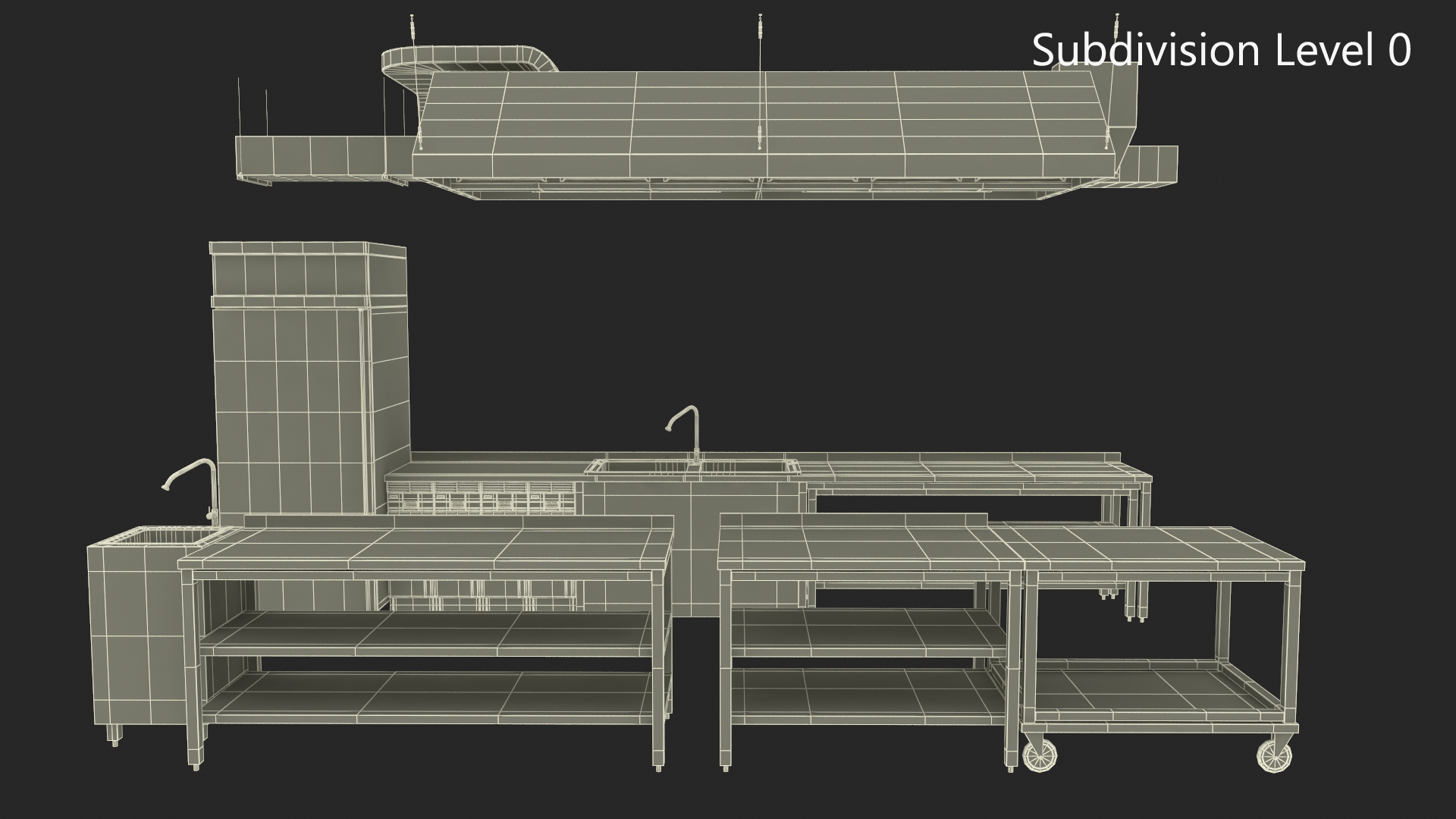 3D Commercial Kitchen Furniture model