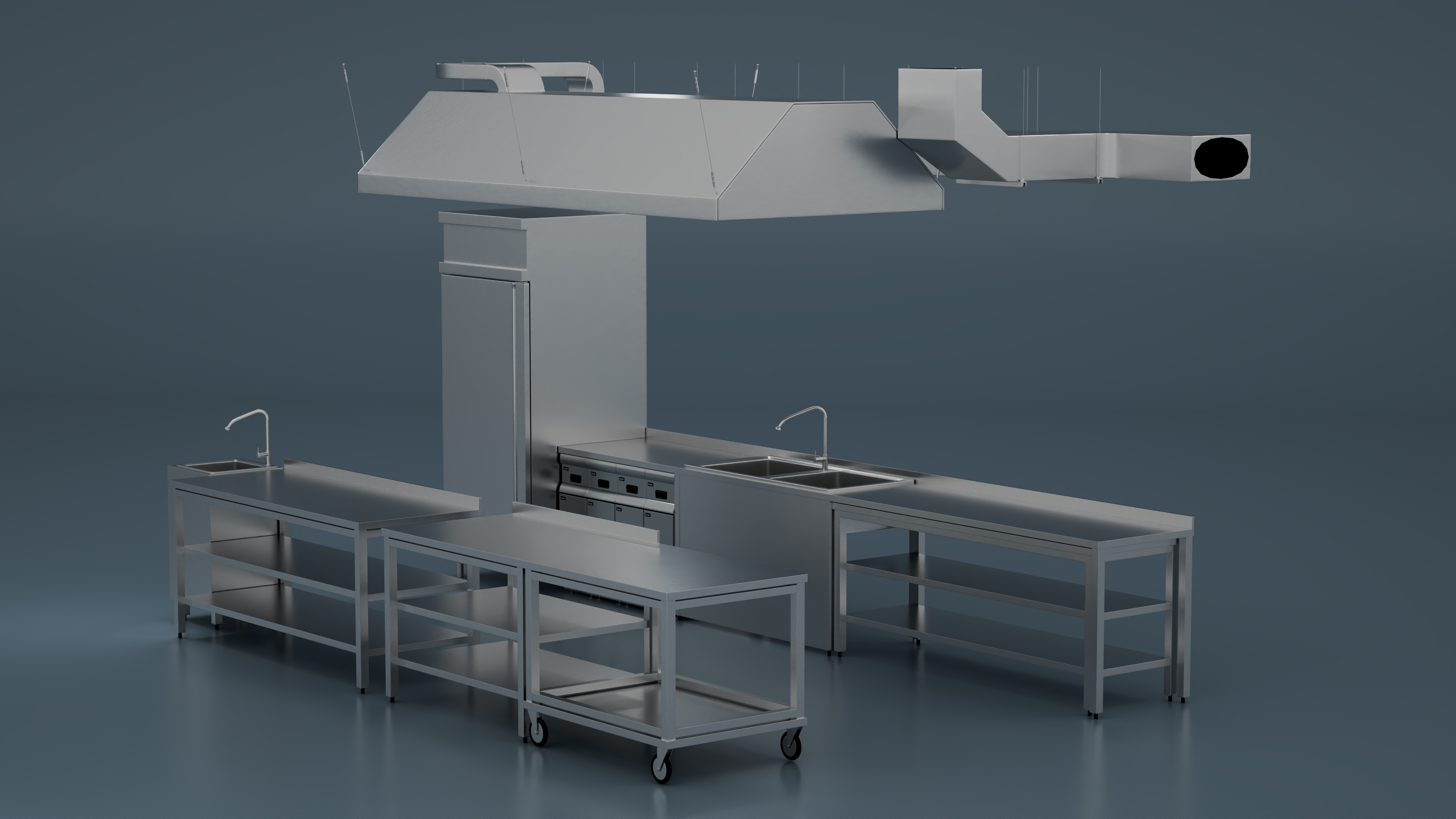 3D Commercial Kitchen Furniture model