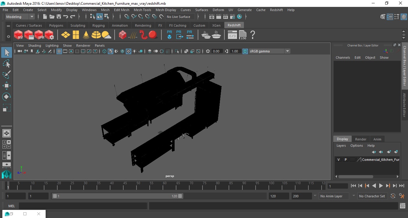 3D Commercial Kitchen Furniture model