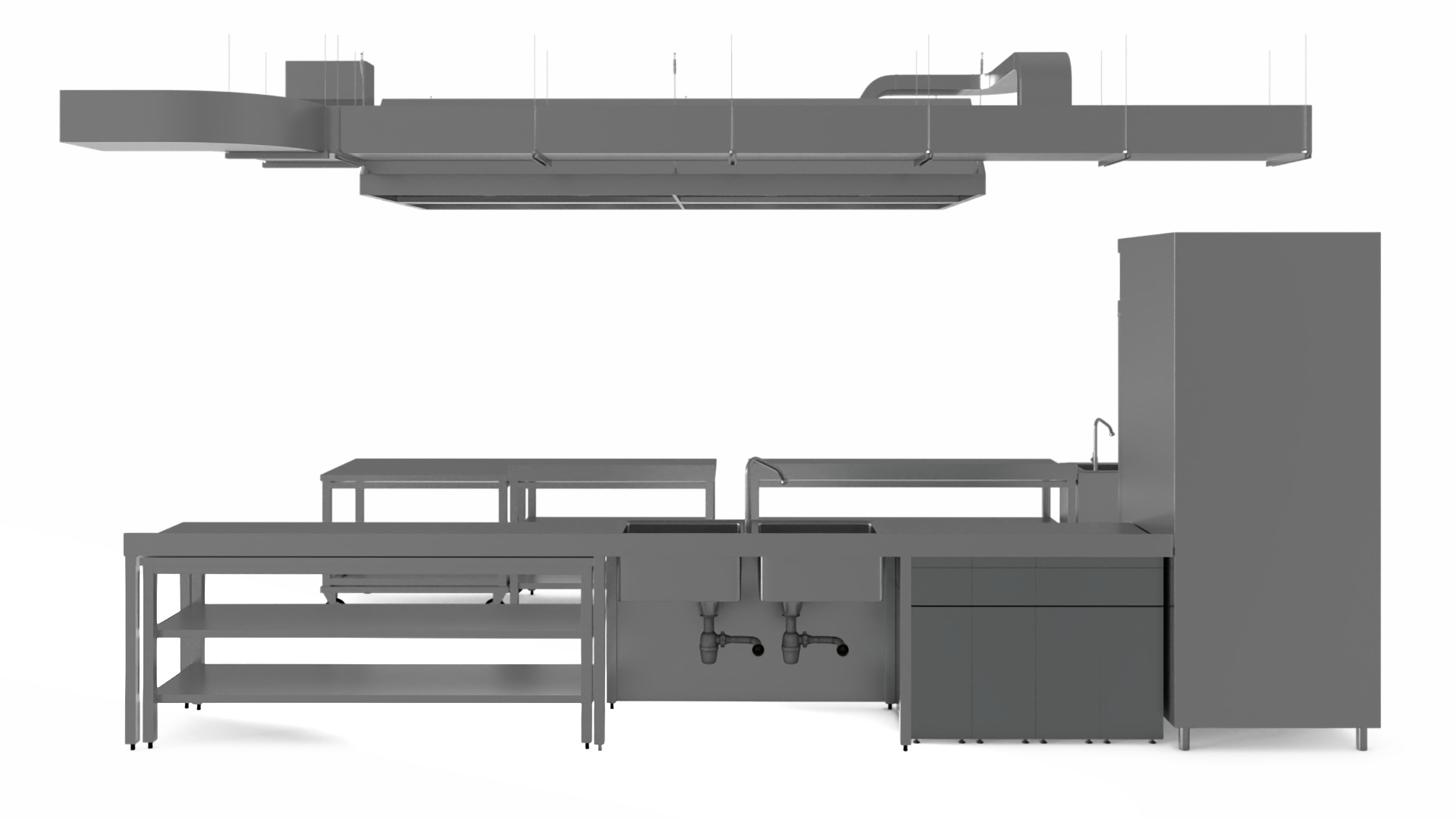 3D Commercial Kitchen Furniture model