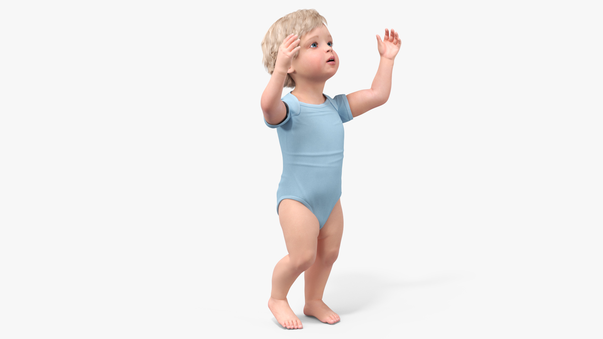 Boy Aged 1 Year in Bodysuit Rigged 3D model