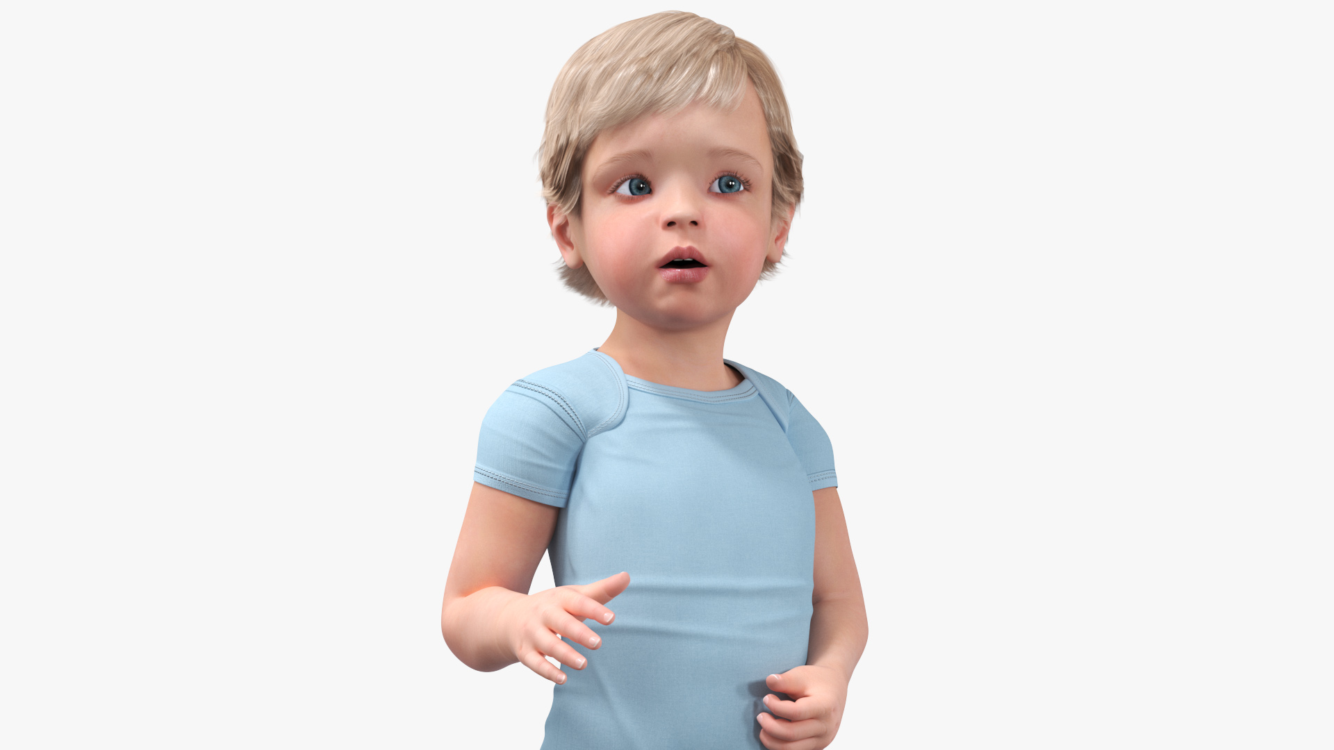 Boy Aged 1 Year in Bodysuit Rigged 3D model