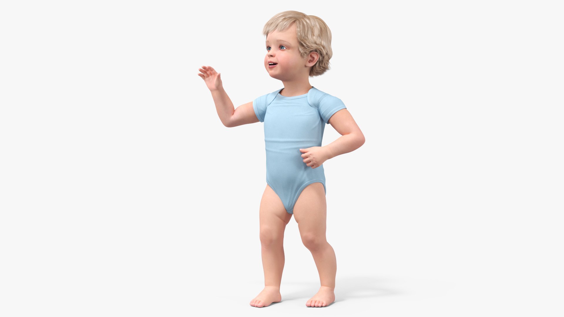 Boy Aged 1 Year in Bodysuit Rigged 3D model