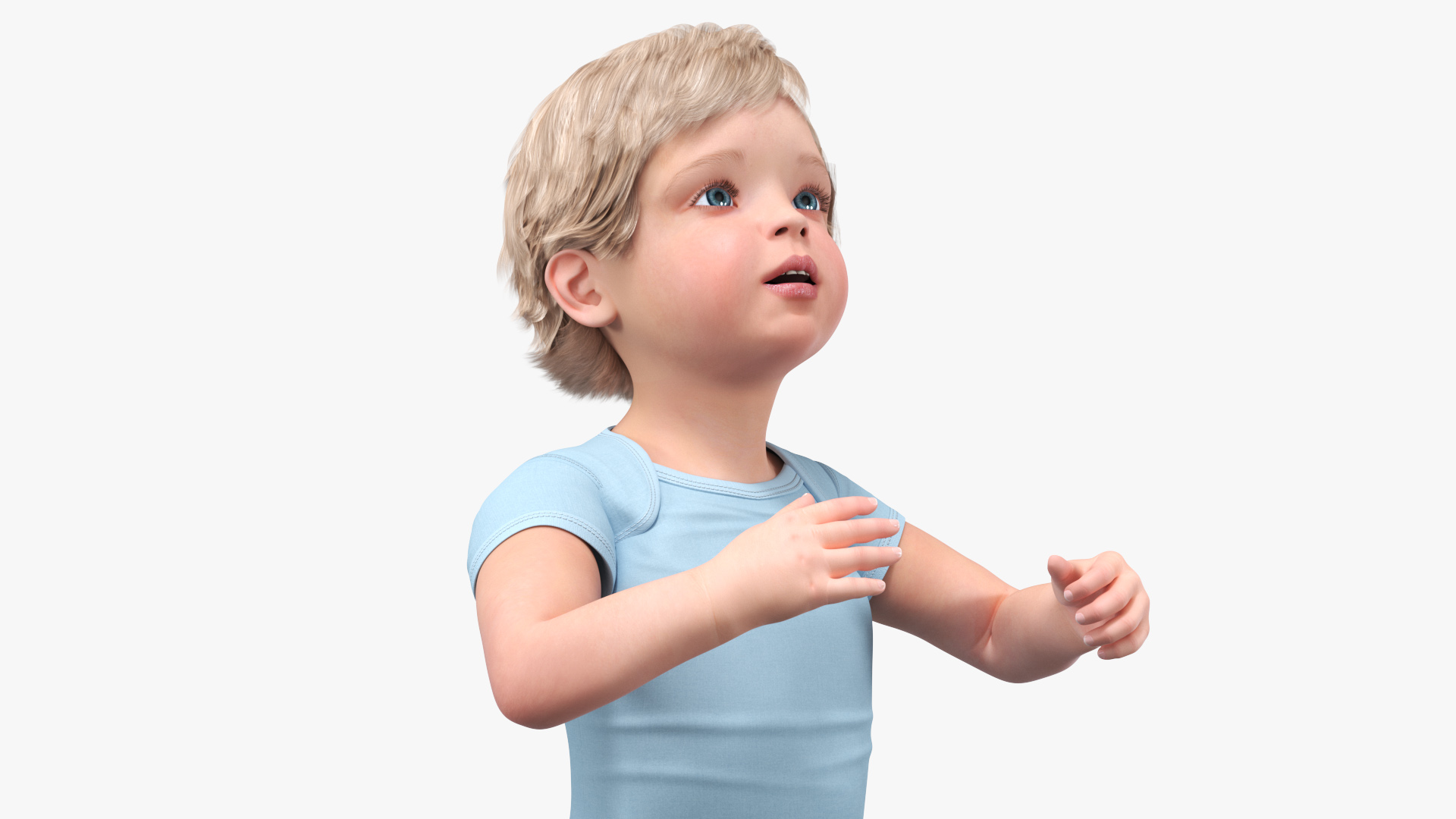 Boy Aged 1 Year in Bodysuit Rigged 3D model