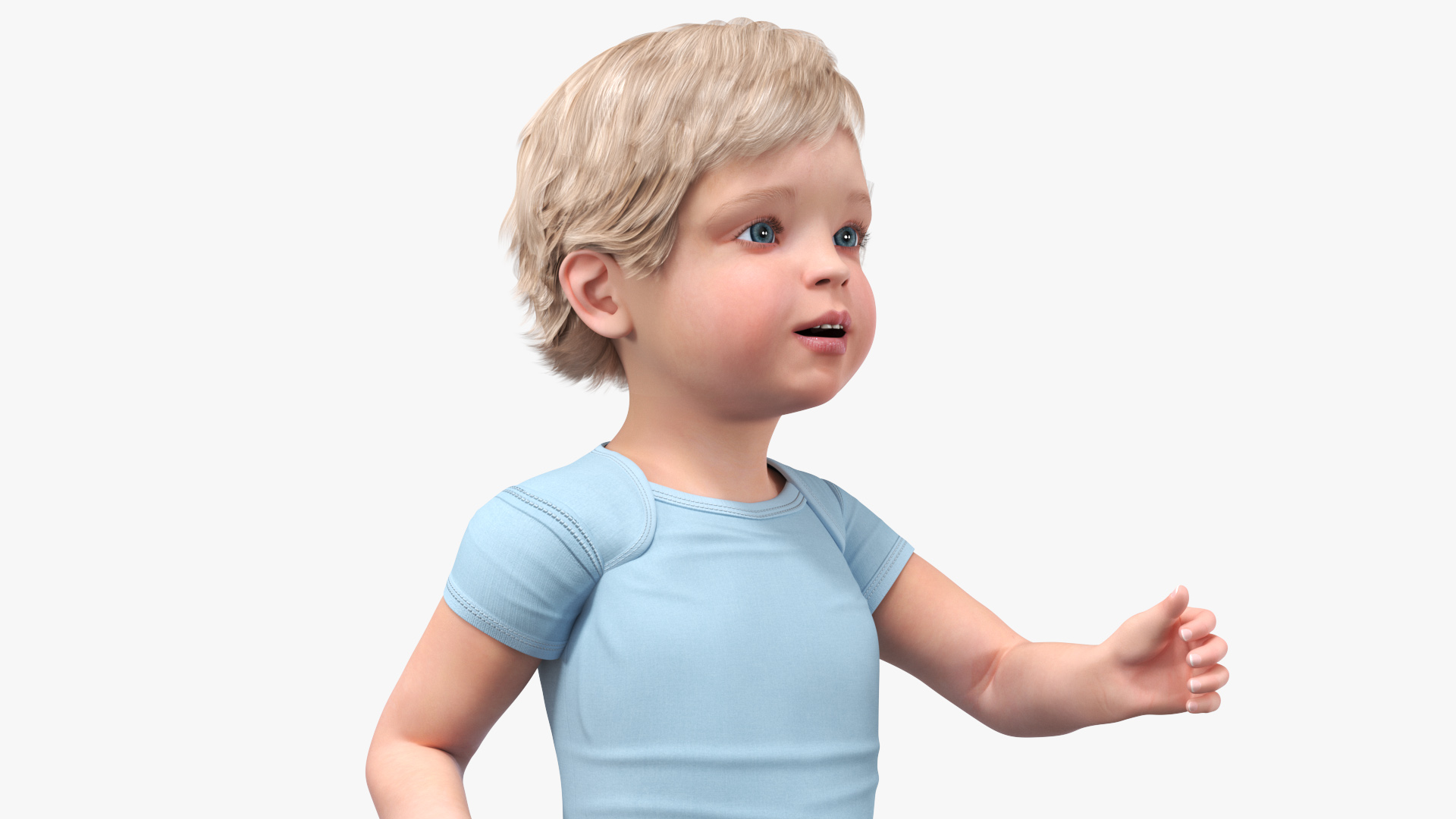 Boy Aged 1 Year in Bodysuit Rigged 3D model