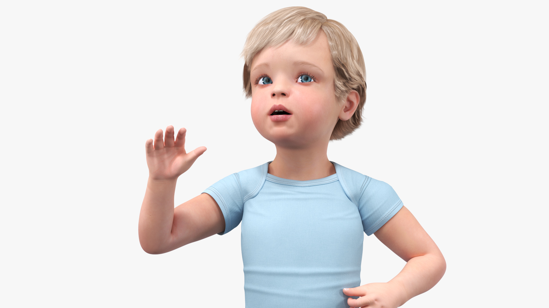 Boy Aged 1 Year in Bodysuit Rigged 3D model