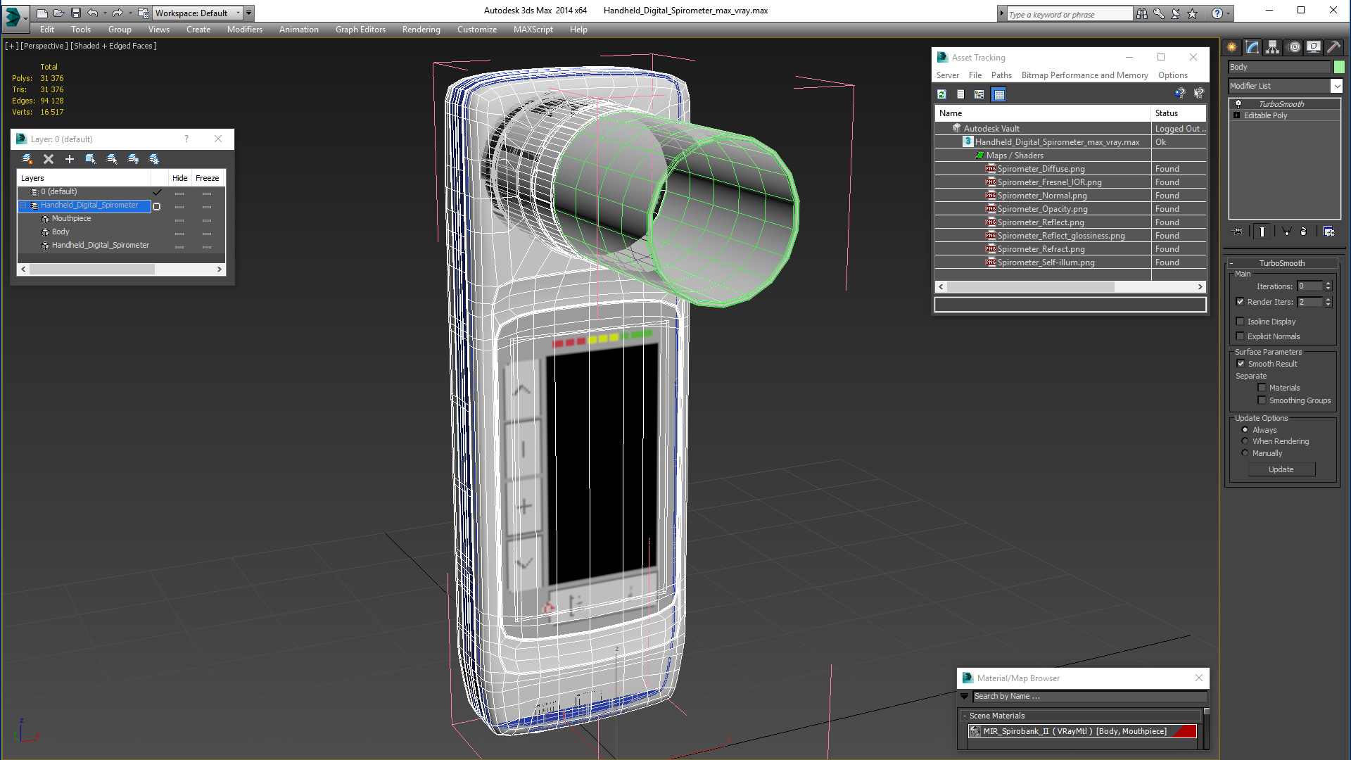 Handheld Digital Spirometer 3D