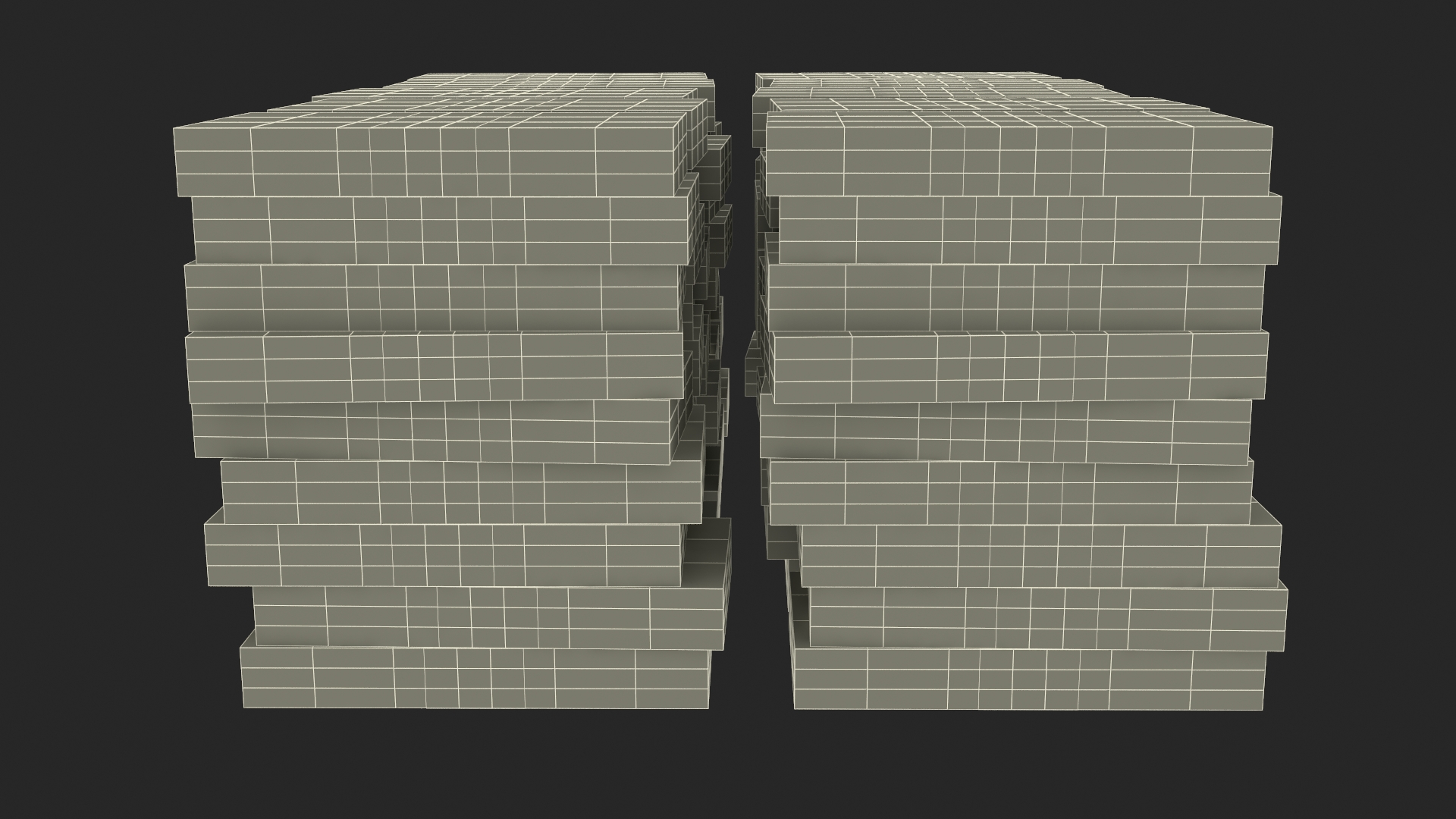 Stacked UK 10 Pounds Currency Bundles 3D