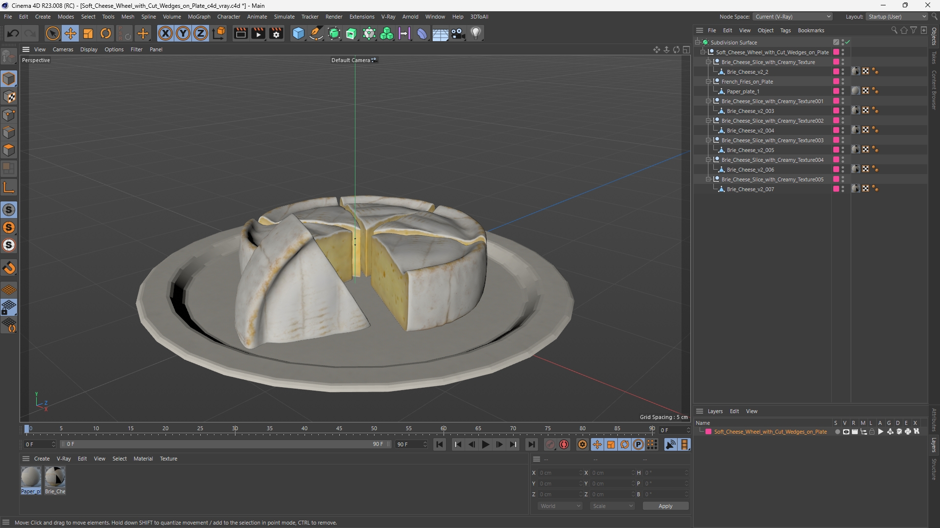 Soft Cheese Wheel with Cut Wedges on Plate - view 12