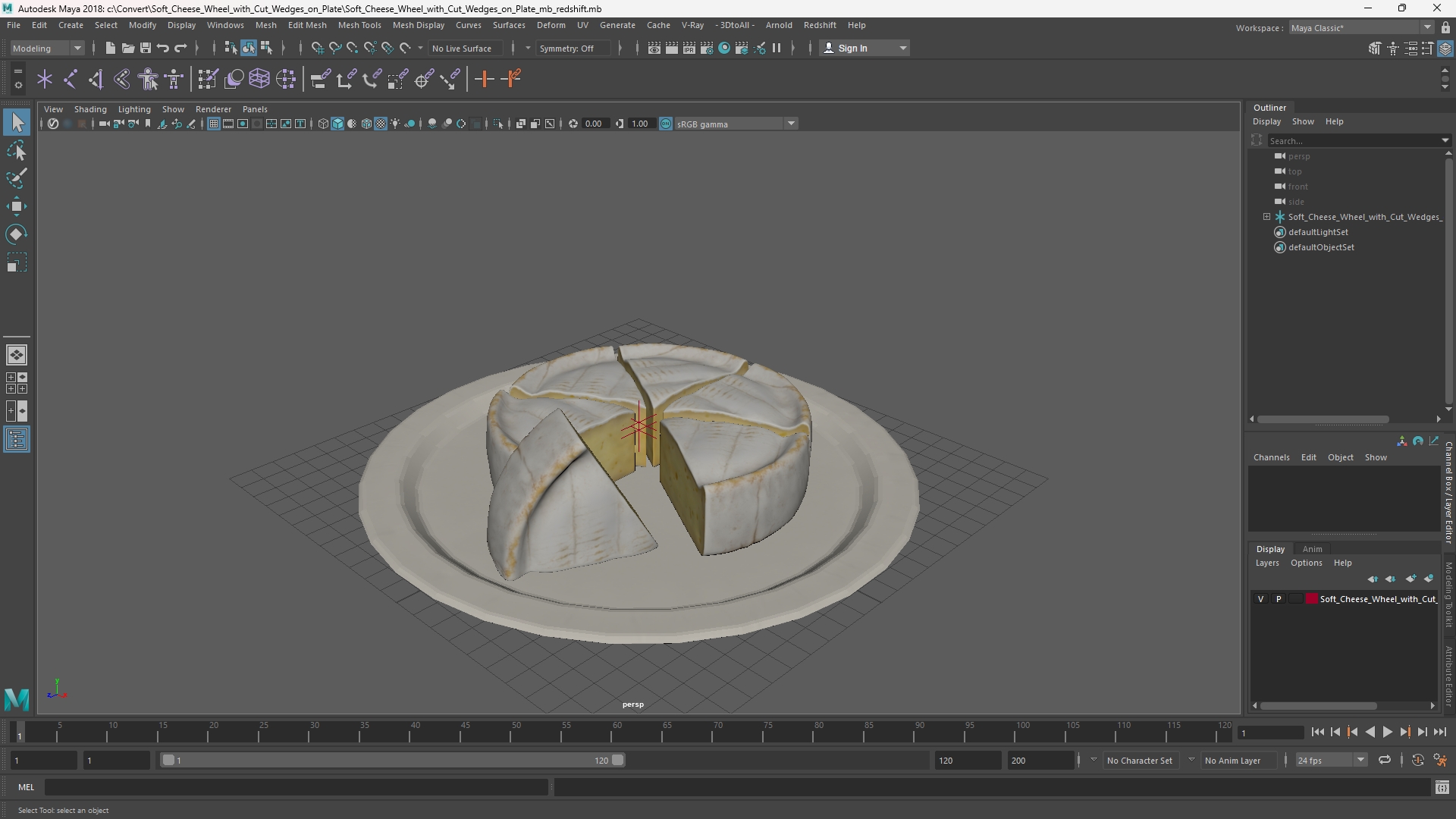 Soft Cheese Wheel with Cut Wedges on Plate - view 11