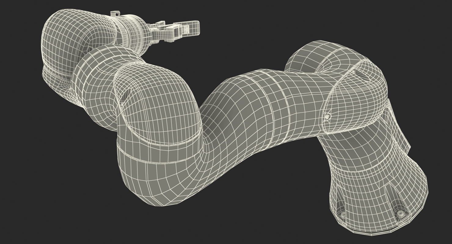 Kuka Robot with Two Finger Gripper Robotiq Rigged 3D model