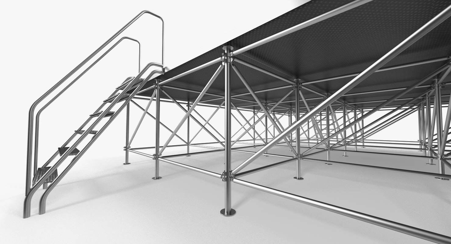 Adjustable Modular Concert Stage 3D