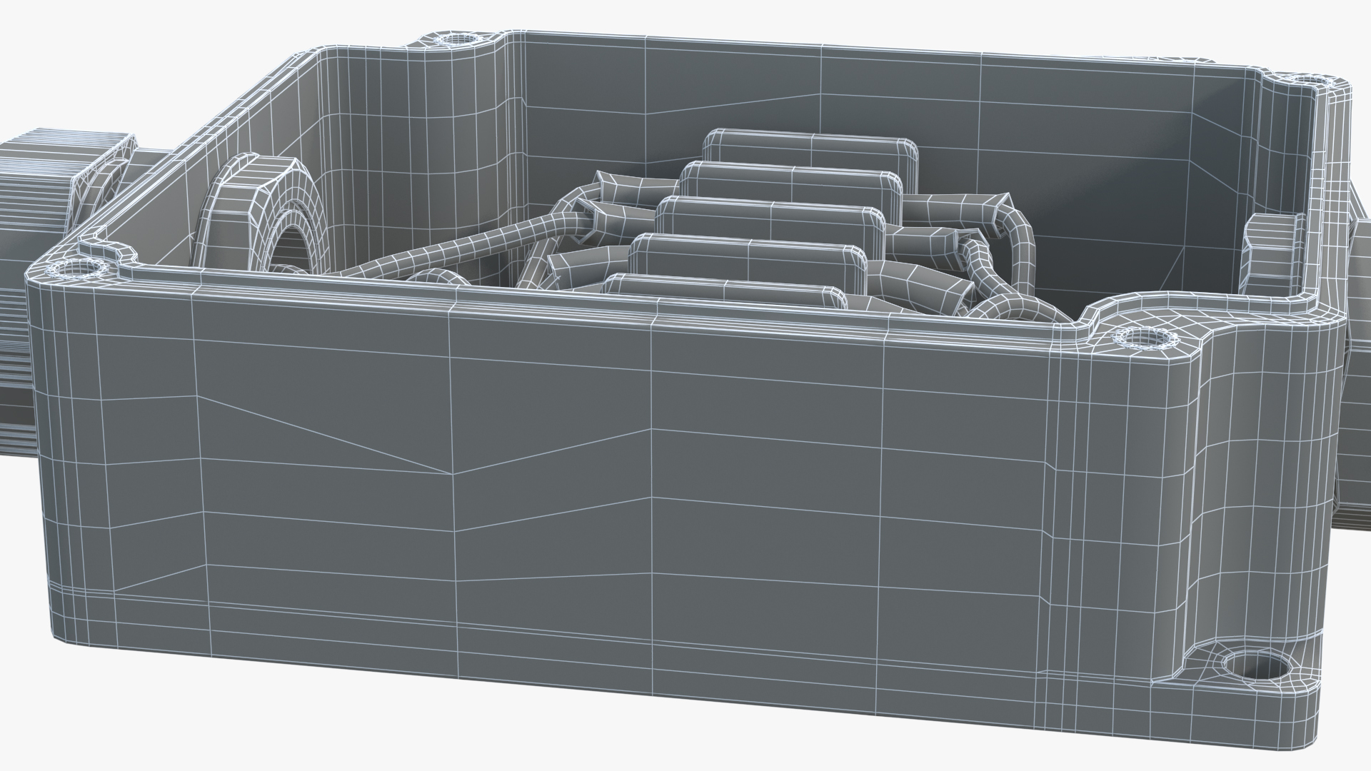 3D Black Junction Box with 2 Wires