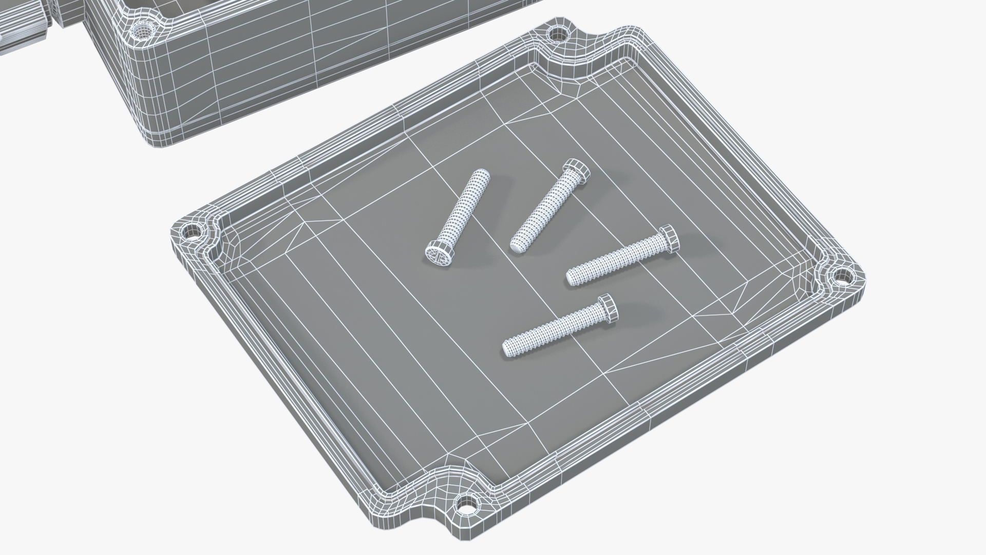 3D Black Junction Box with 2 Wires