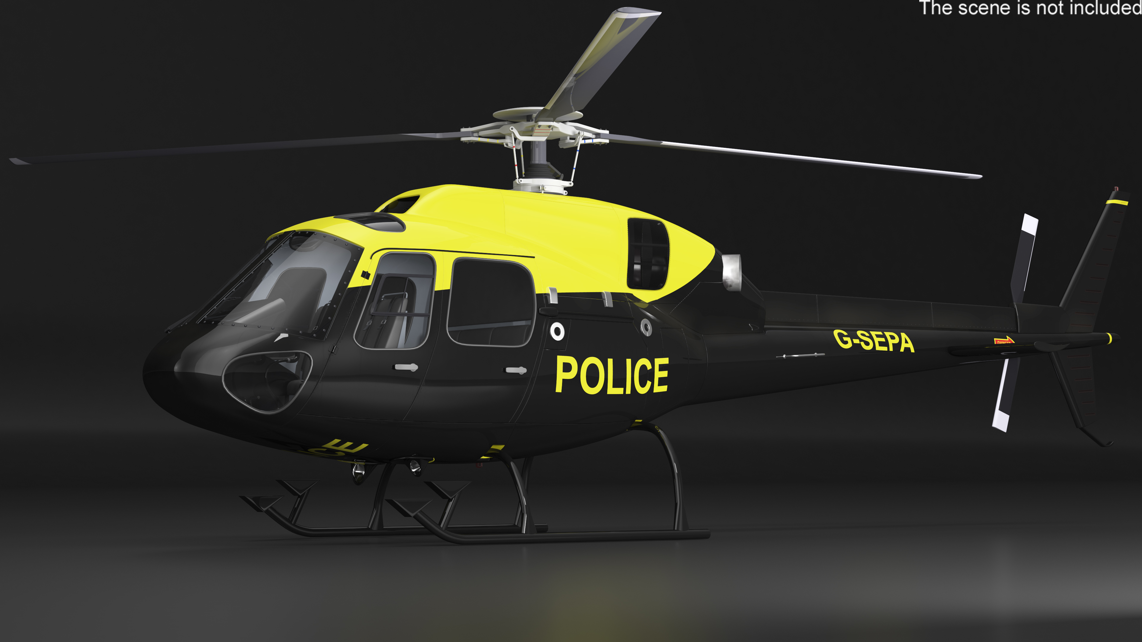 3D model Police Helicopter Eurocopter AS 355