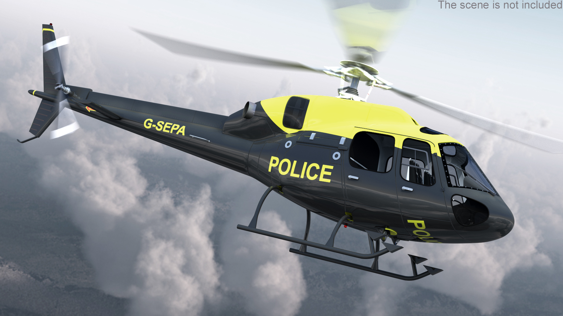 3D model Police Helicopter Eurocopter AS 355