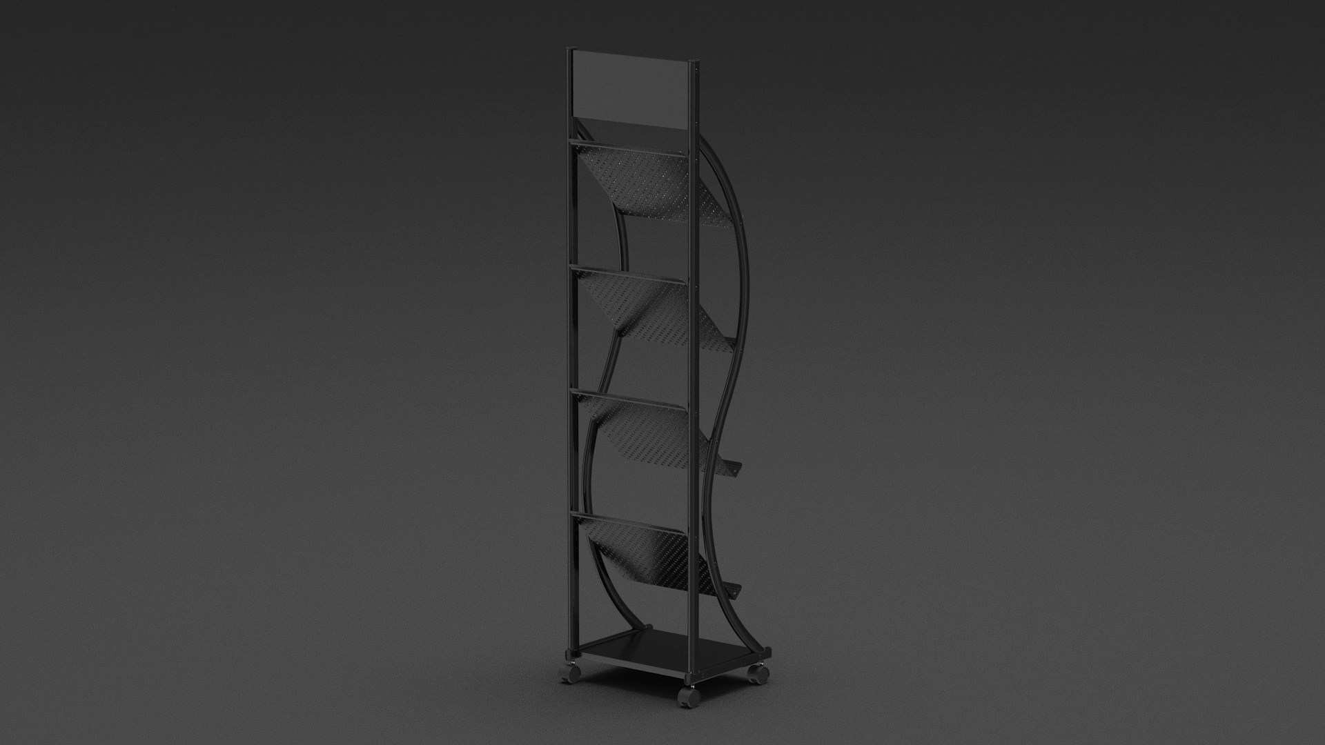 3D Magazine Rack Mockup Black