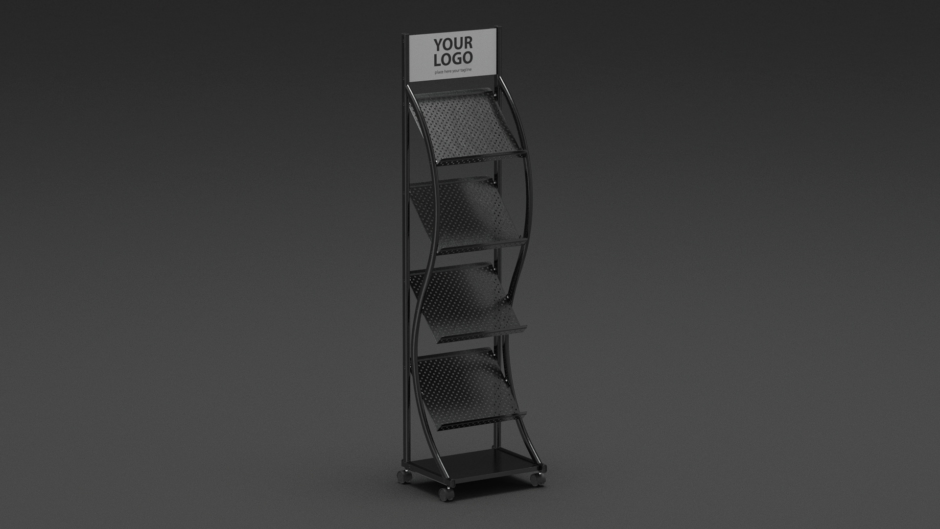 3D Magazine Rack Mockup Black