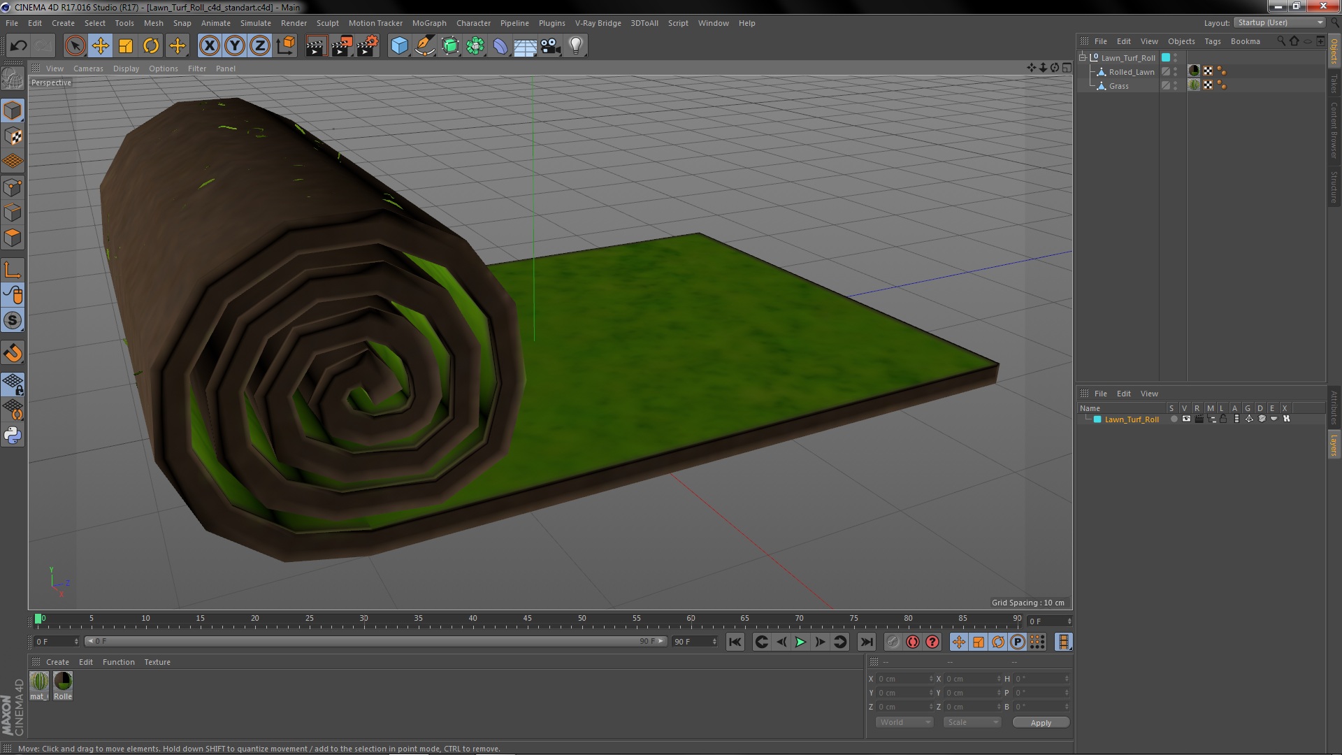 Lawn Turf Roll 3D model