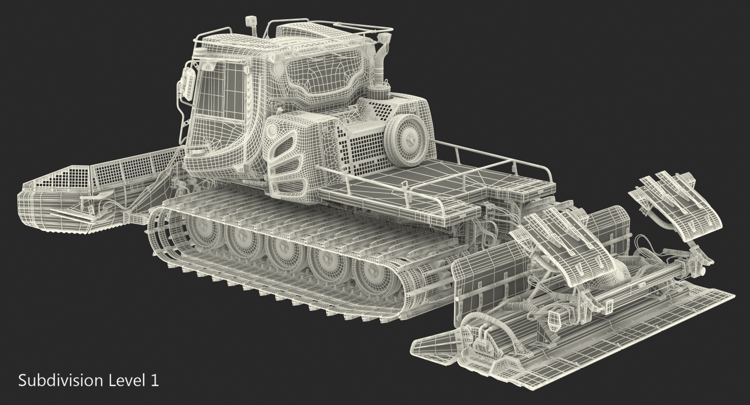 3D model PISTENBULLY 100 Snowcat Rigged