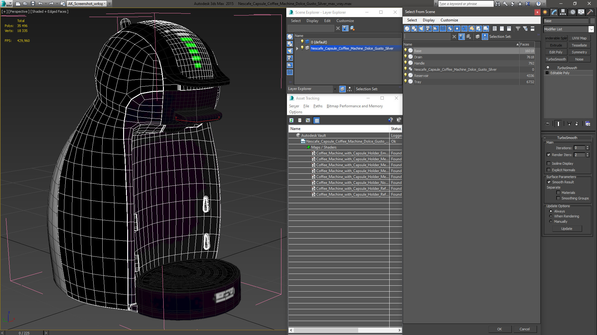 Nescafe Capsule Coffee Machine Dolce Gusto Silver 3D model