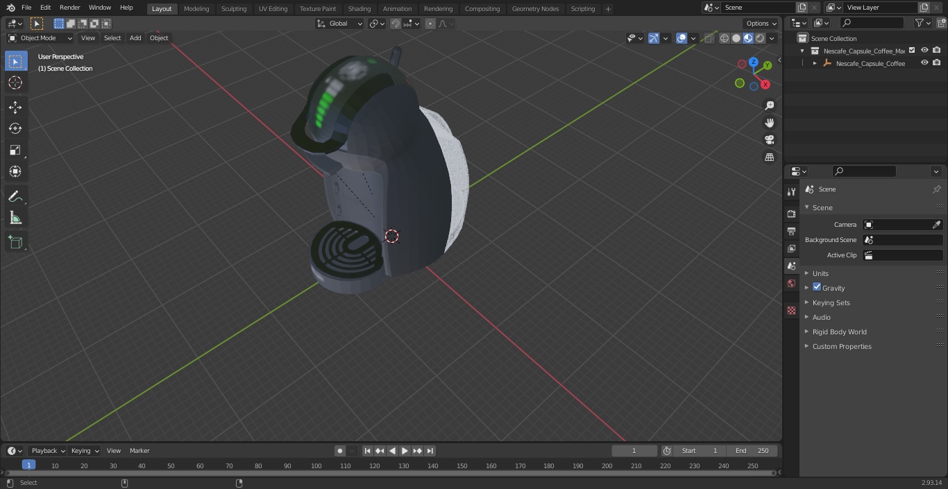 Nescafe Capsule Coffee Machine Dolce Gusto Silver 3D model
