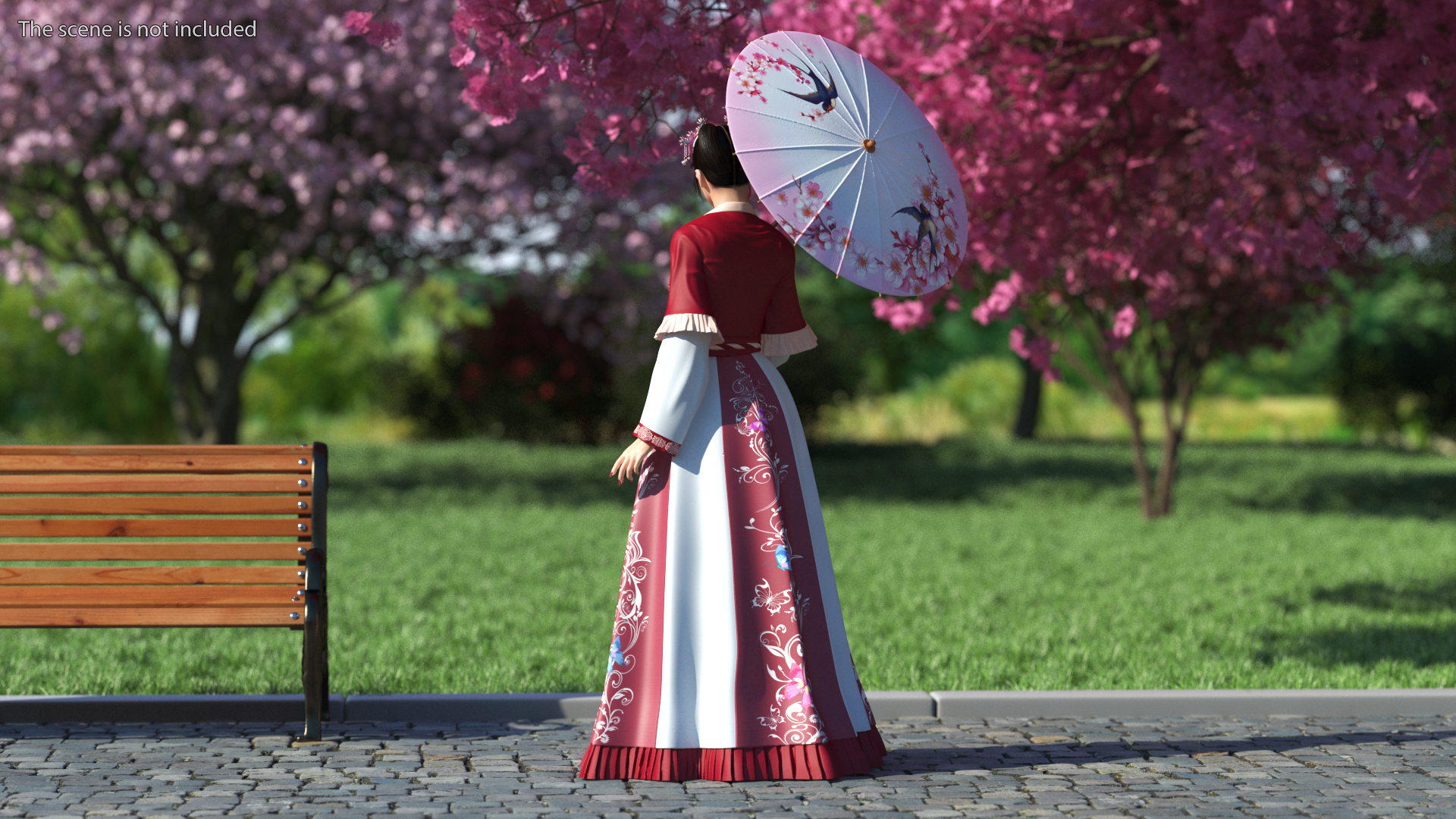 Traditional Chinese Woman Rigged 3D