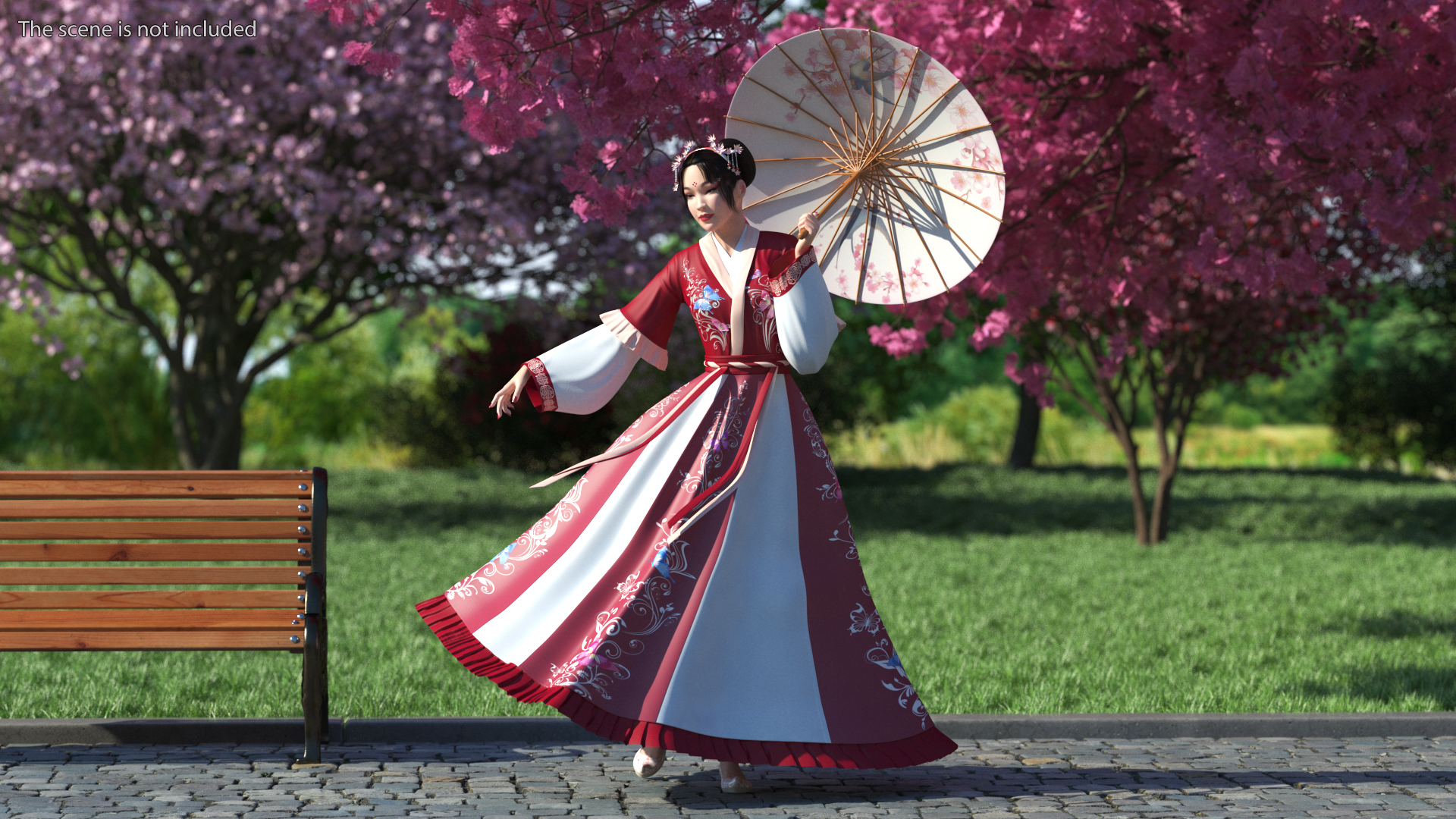 Traditional Chinese Woman Rigged 3D