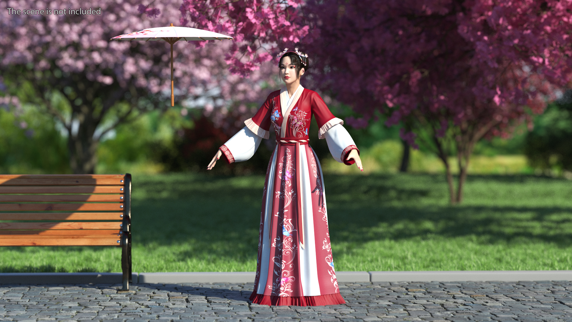 Traditional Chinese Woman Rigged 3D