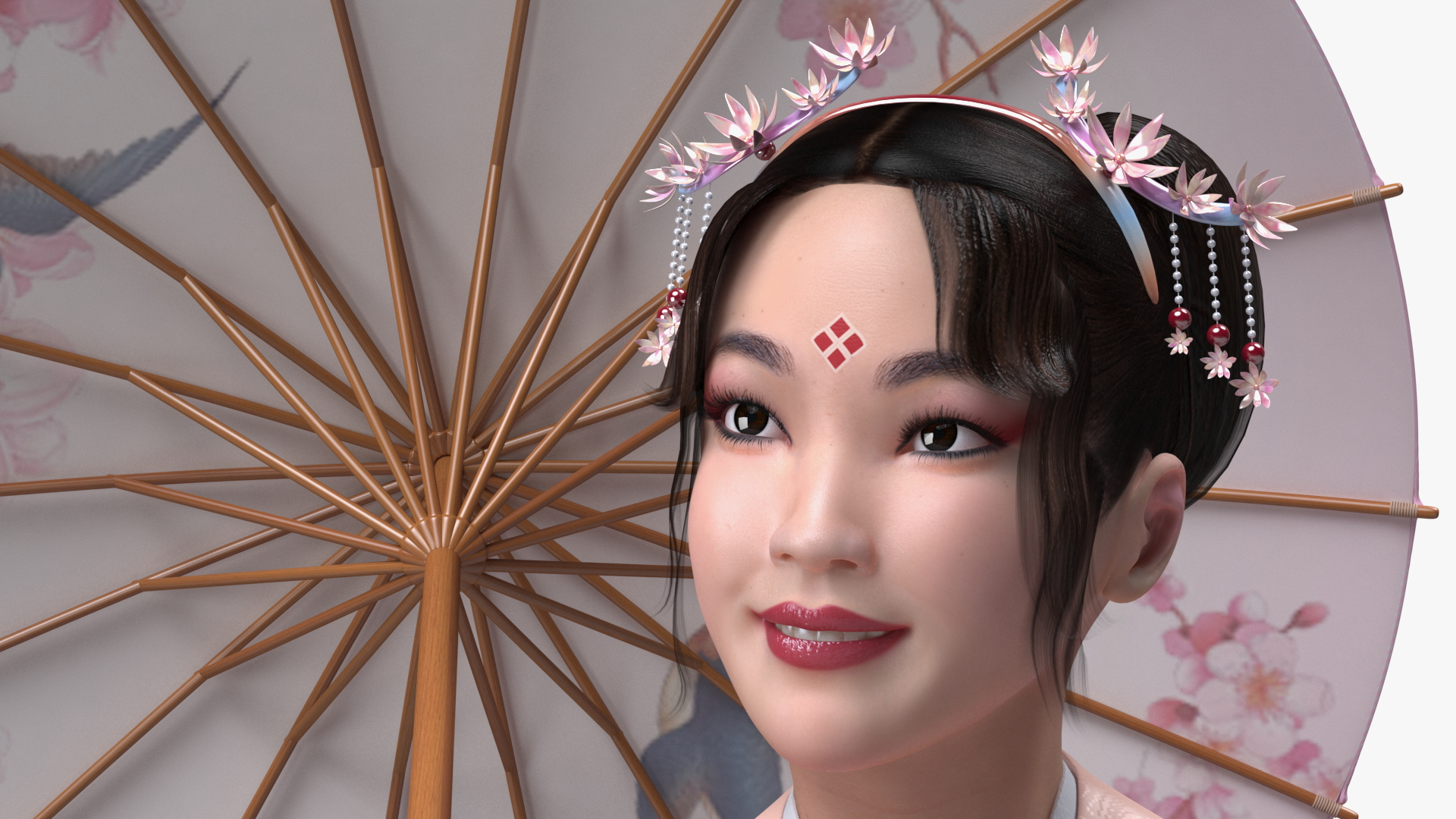 Traditional Chinese Woman Rigged 3D
