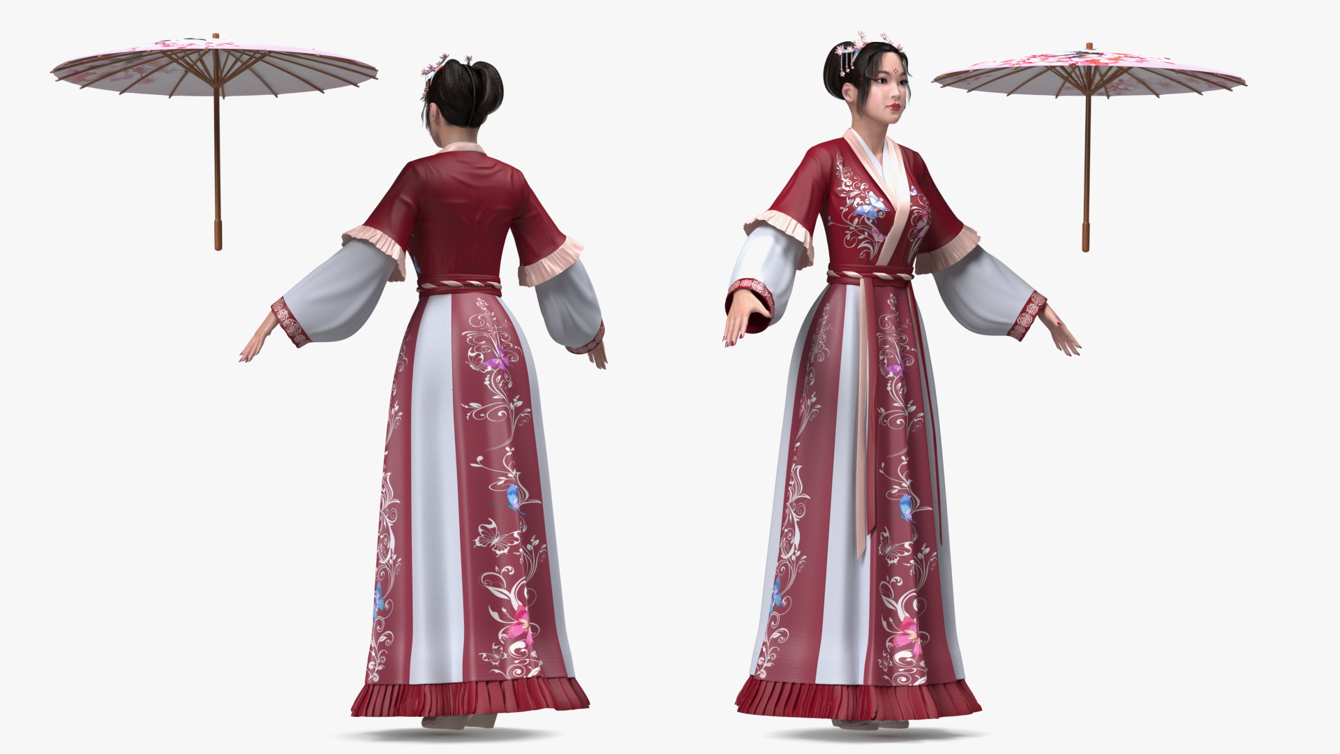 Traditional Chinese Woman Rigged 3D