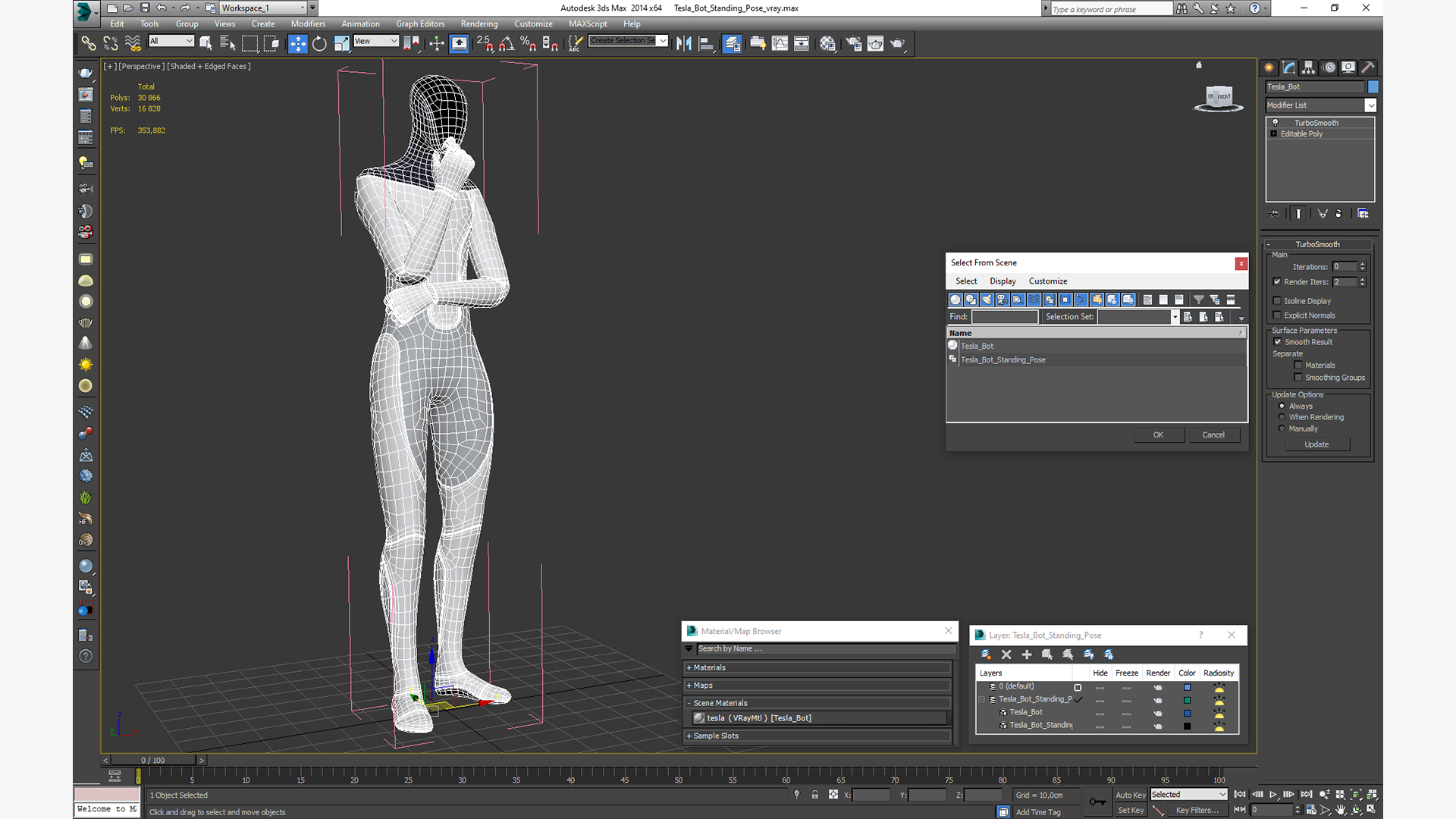 3D Tesla Bot Standing Pose model
