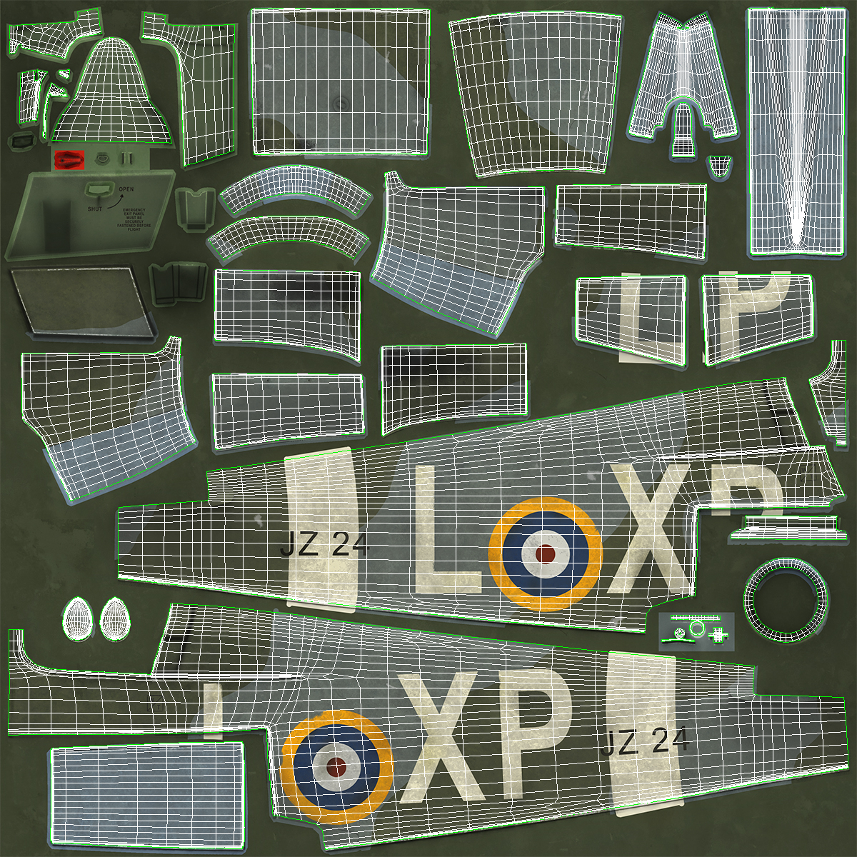 3D Hawker Hurricane Weathered Rigged model
