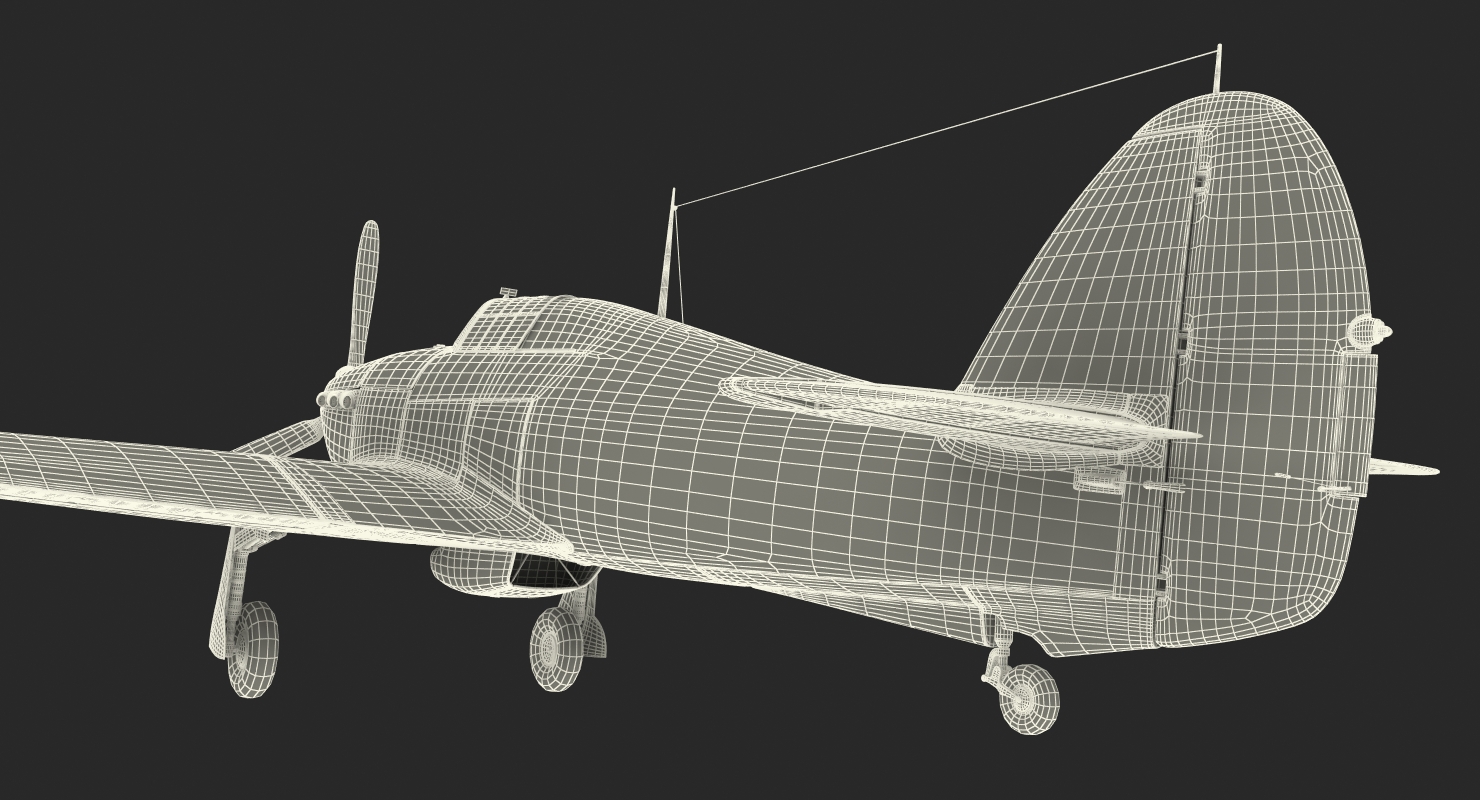 3D Hawker Hurricane Weathered Rigged model