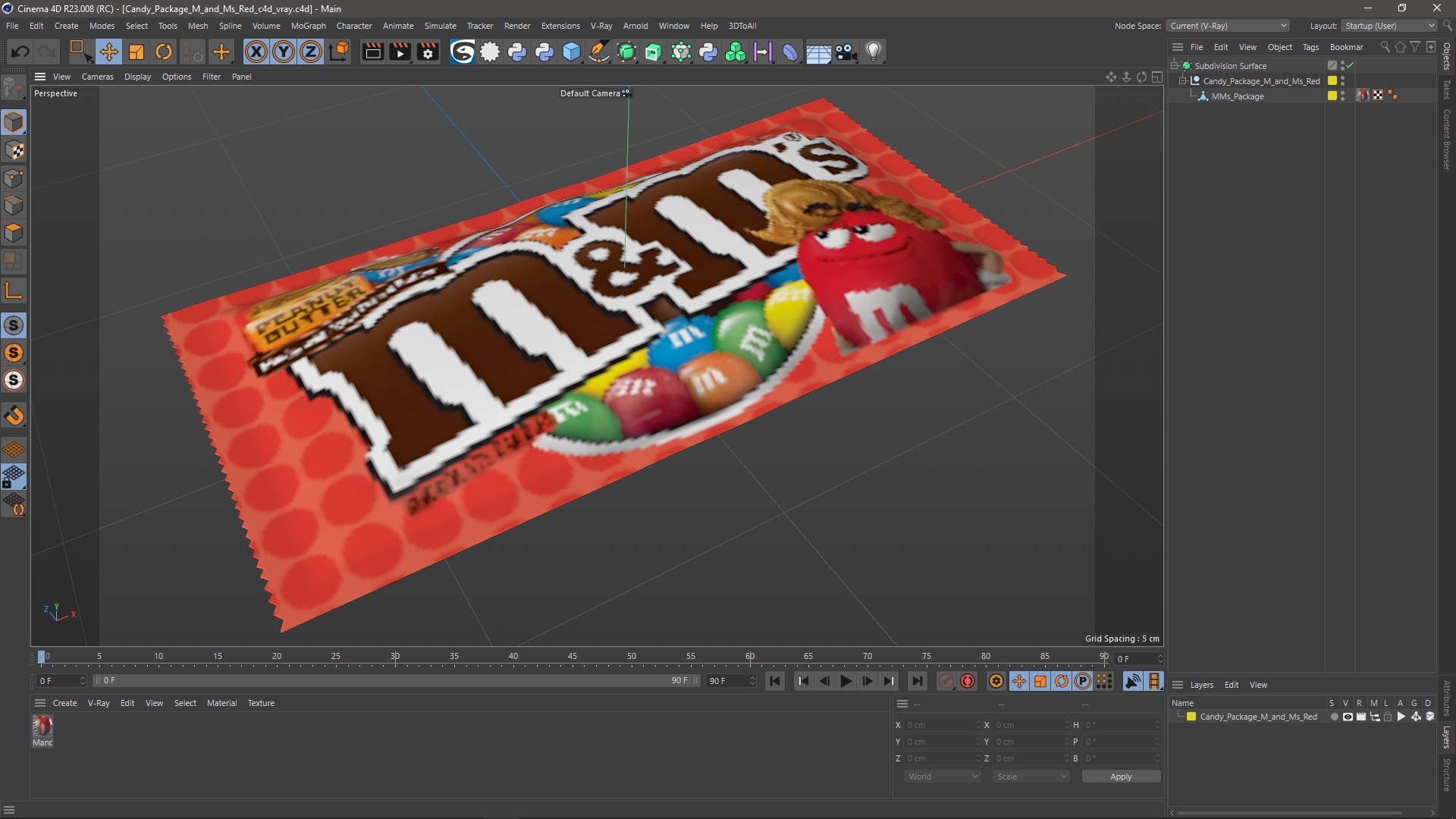 3D Candy Package M and Ms Red
