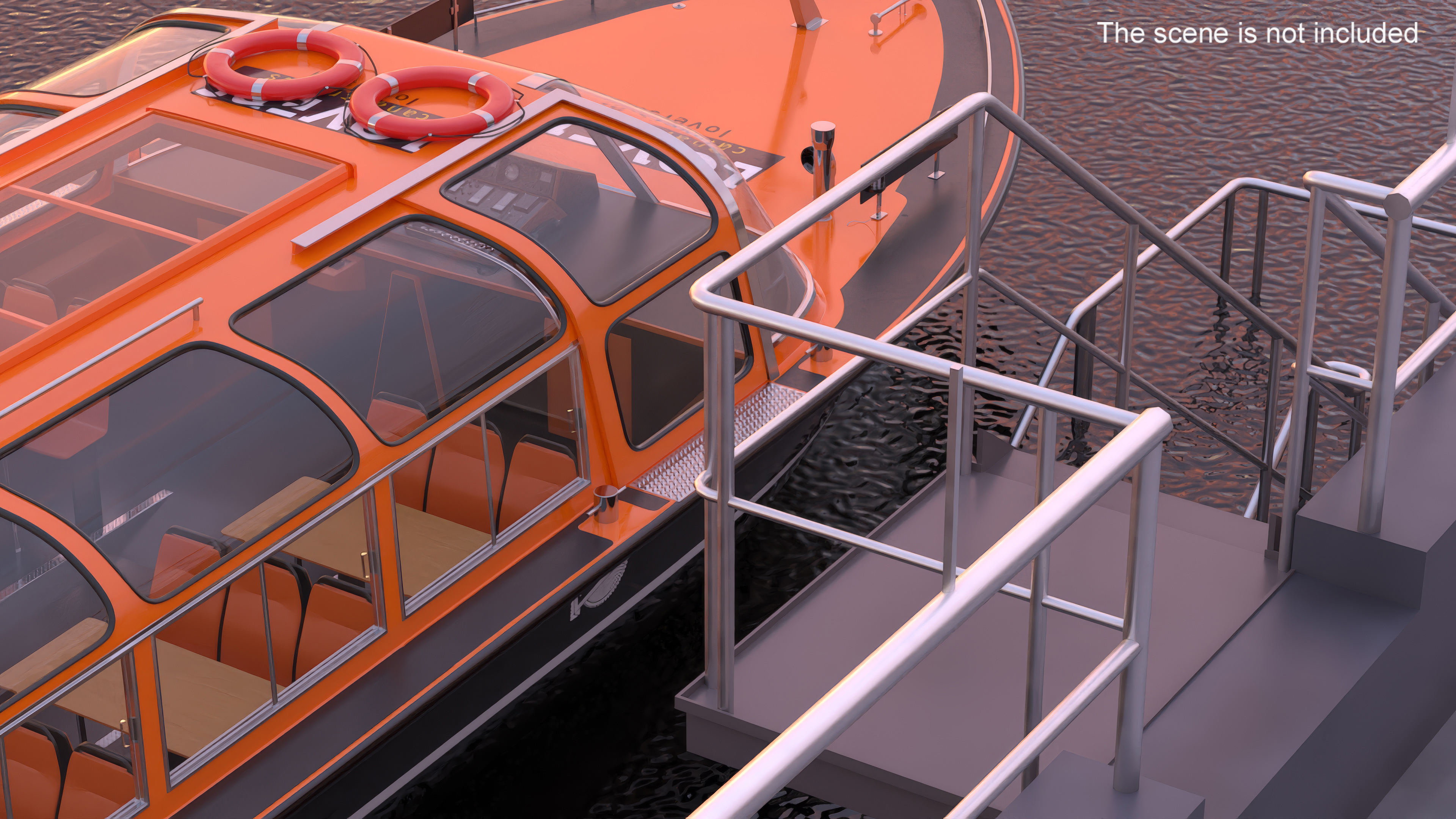 Amsterdam Canal Orange Cruise Boat 3D model