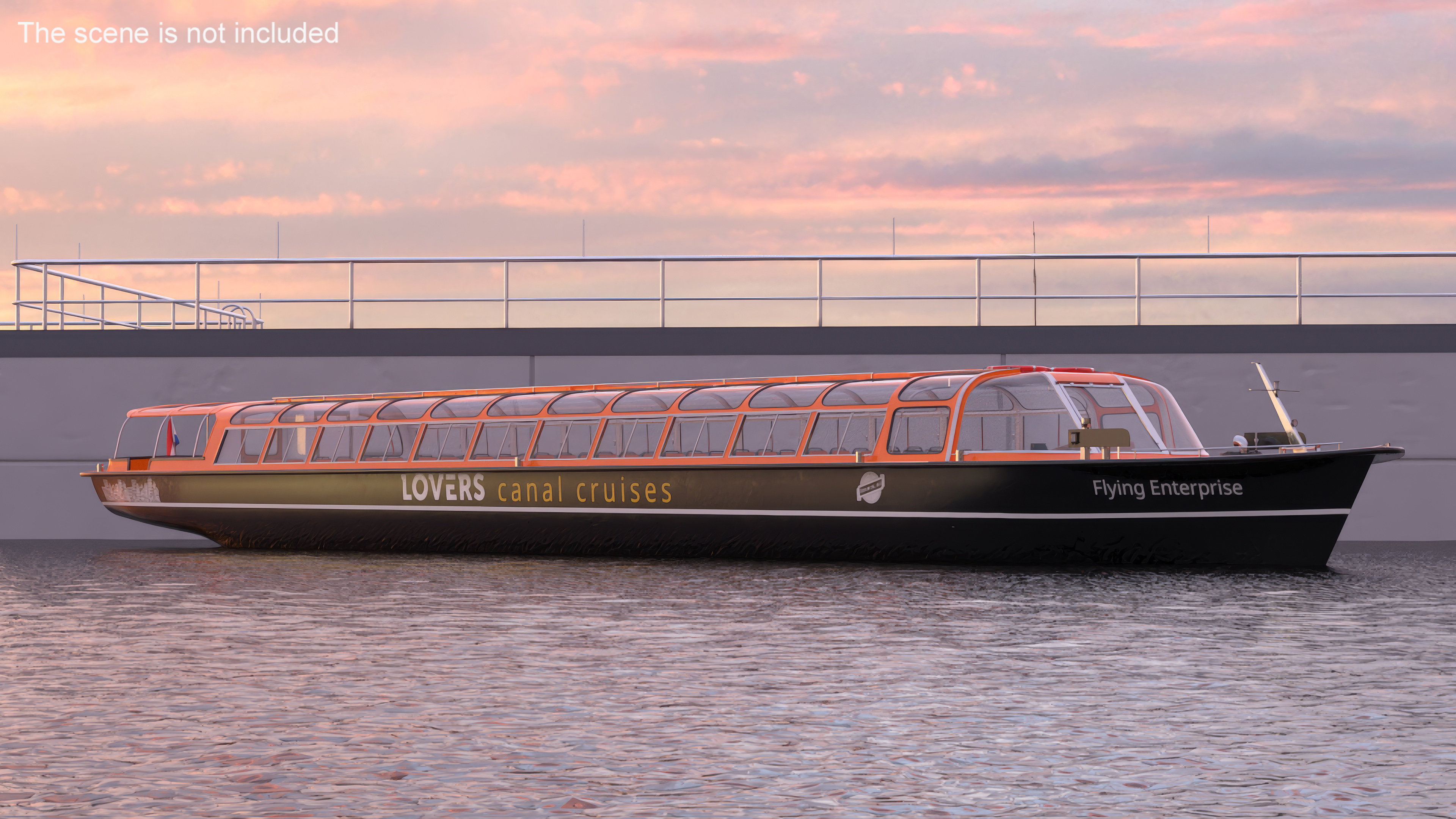 Amsterdam Canal Orange Cruise Boat 3D model