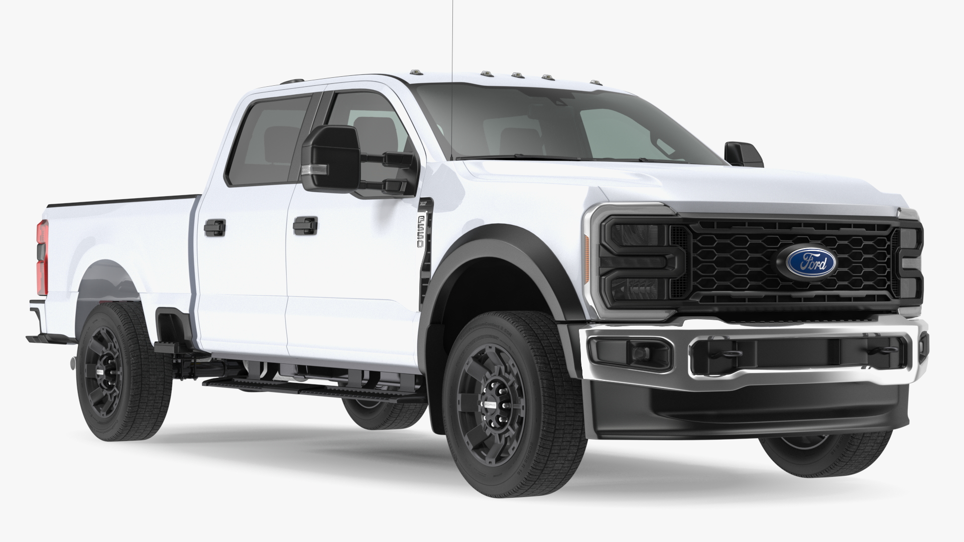 3D model White Pickup Ford Super Duty F550 Rigged