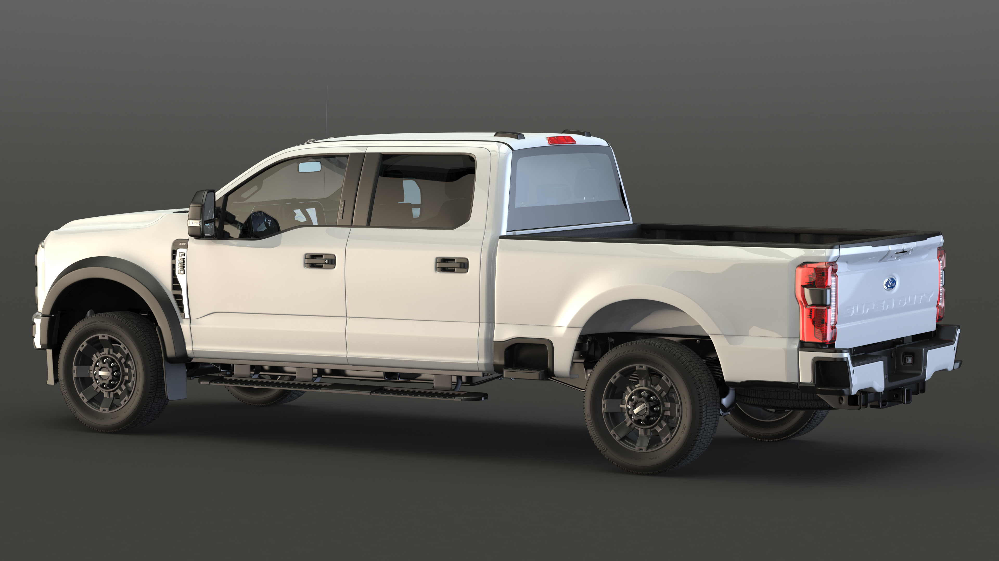 3D model White Pickup Ford Super Duty F550 Rigged